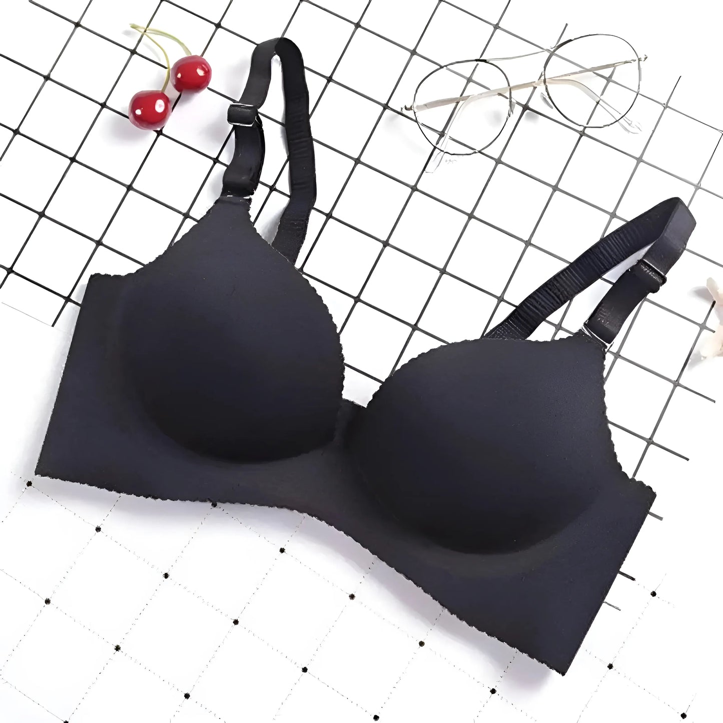 Black Seamless Push-Up Bra