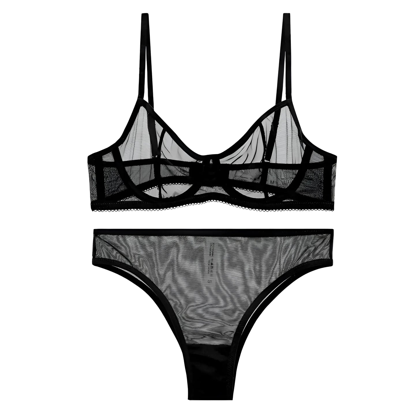 Black Set of lingerie made from fine mesh