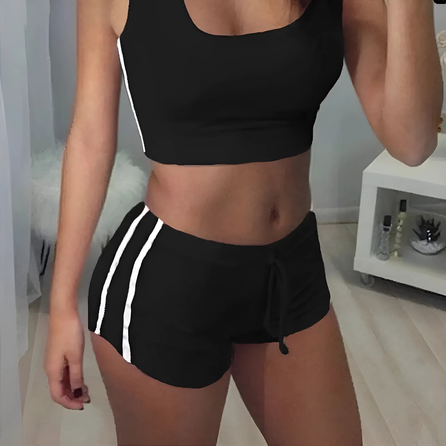Black Short Top Sports Set