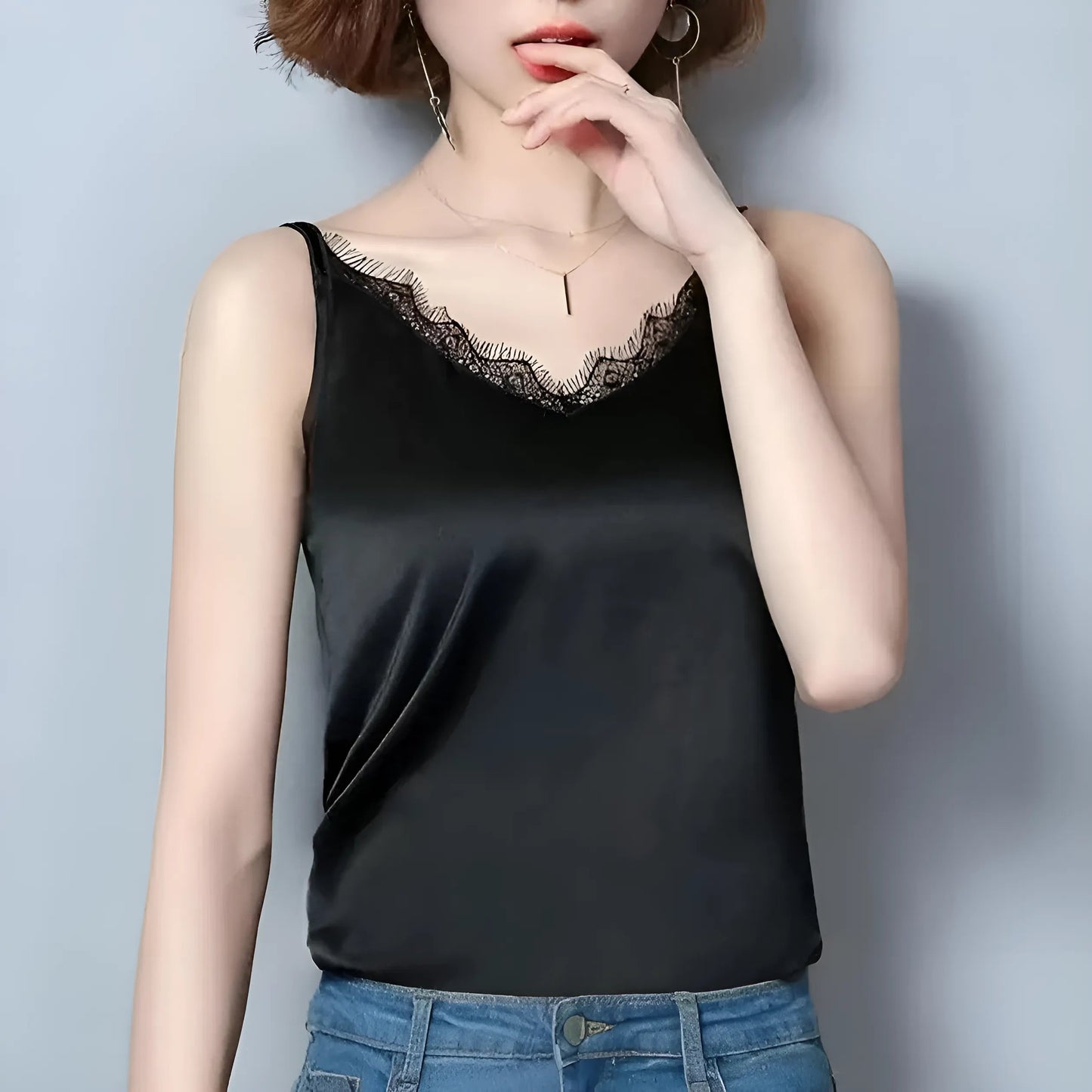 Black Women's Satin Camisole
