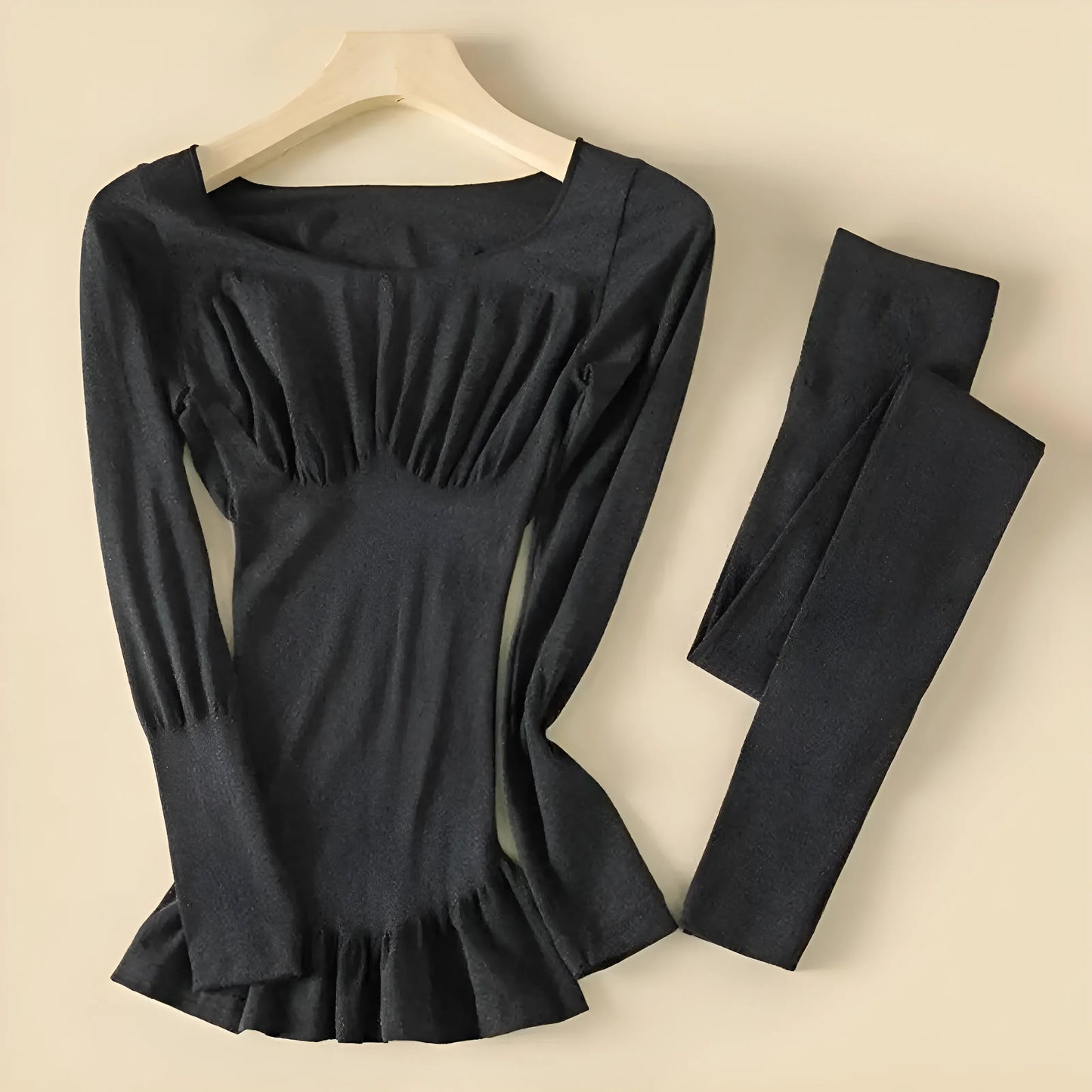 Black Women's Thermal Underwear Set