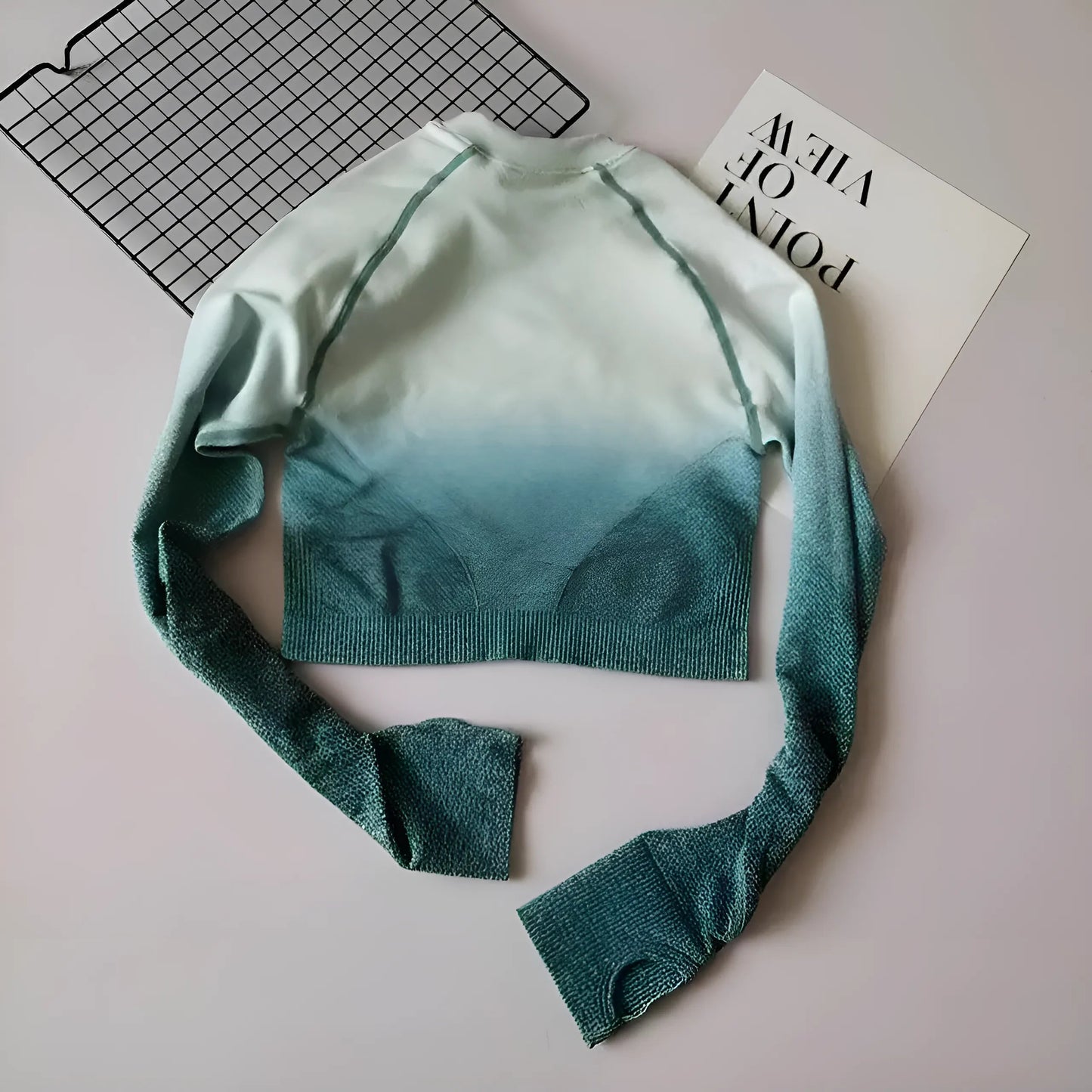 Blue Ombre Long Sleeve Sports Top