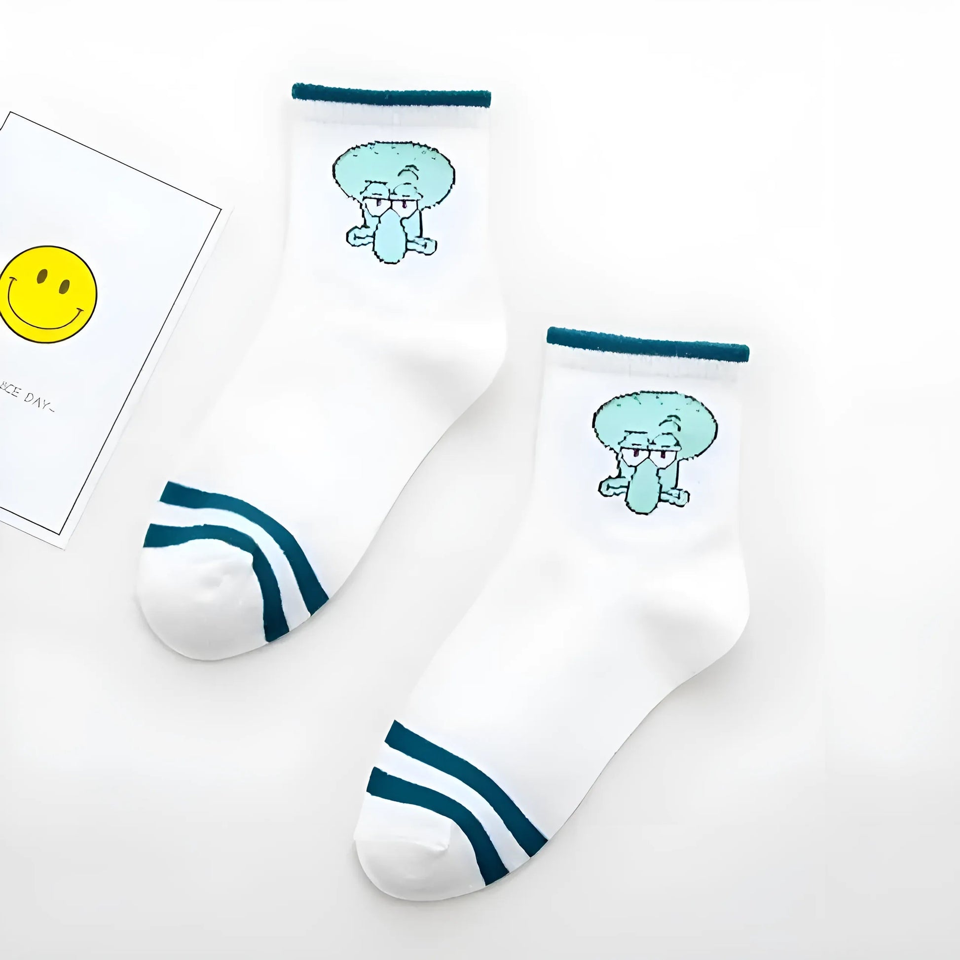Blue SpongeBob SquarePants Ankle Socks with Cartoon Characters