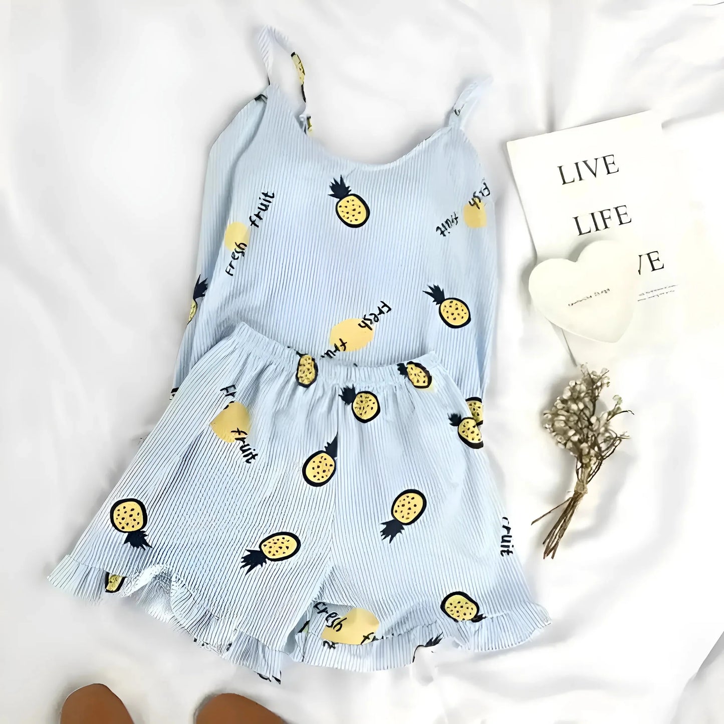Blue Women's Bunny Print Pyjamas