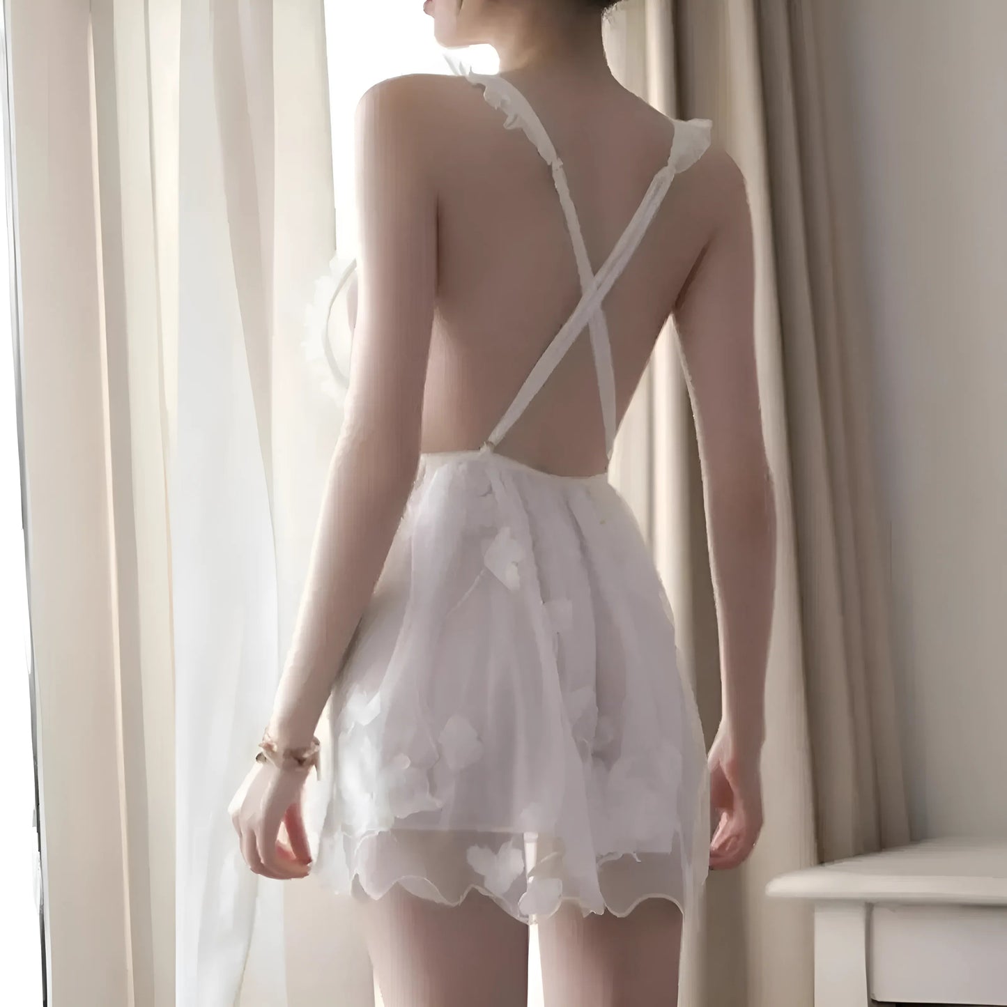 Bridal Nightdress with Deep V-Neck