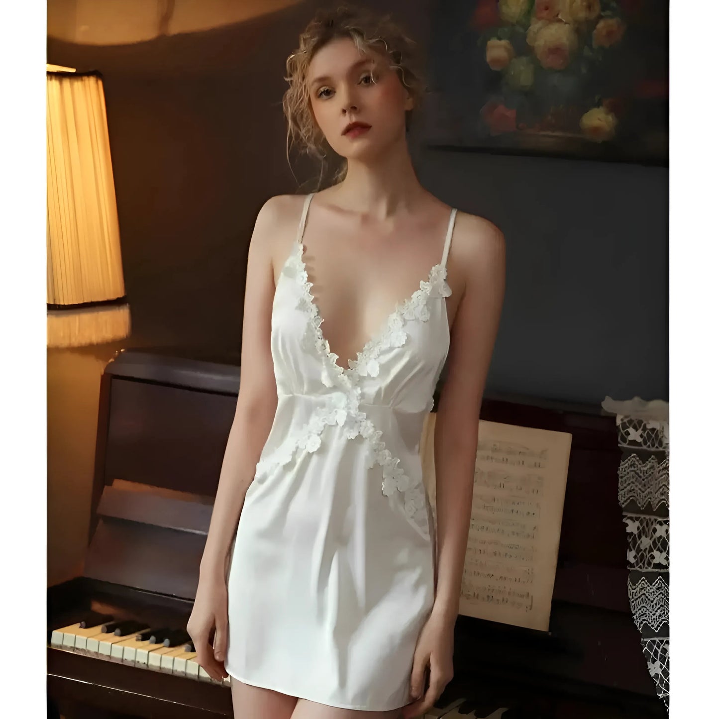 Bridal Nightdress with Open Back