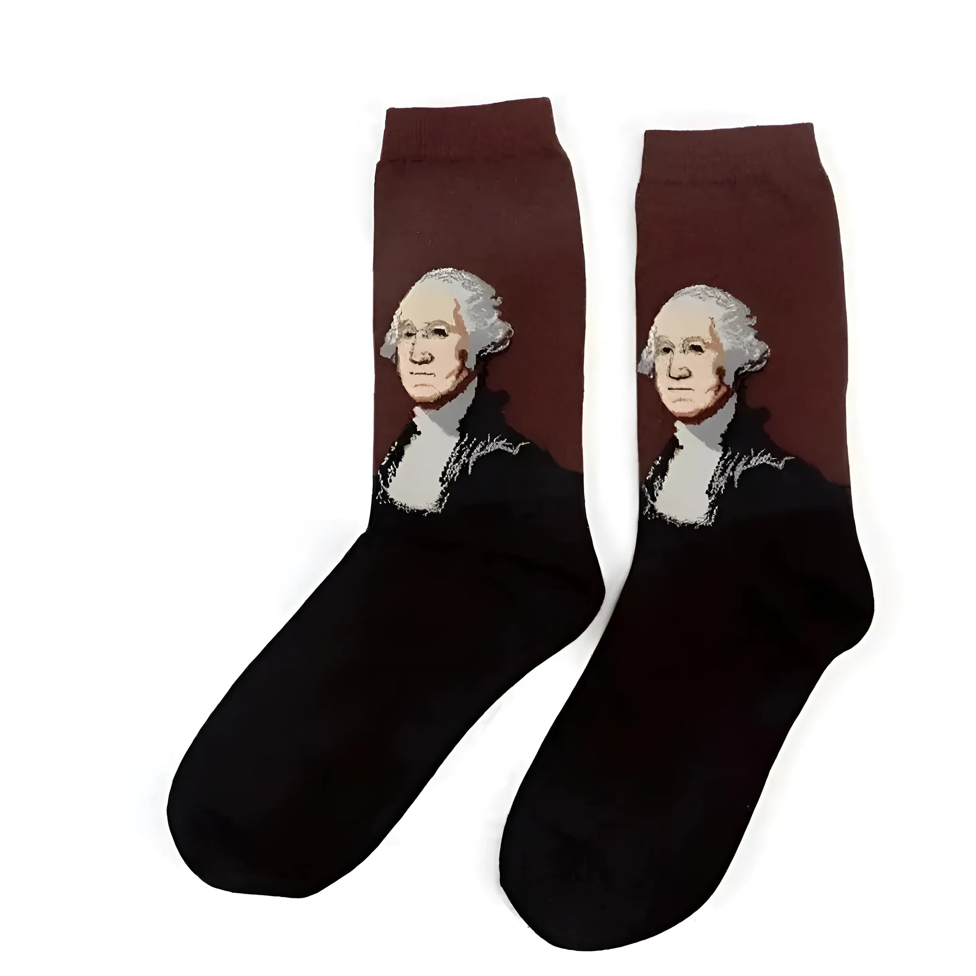 Brown Long Socks with Artistic Designs