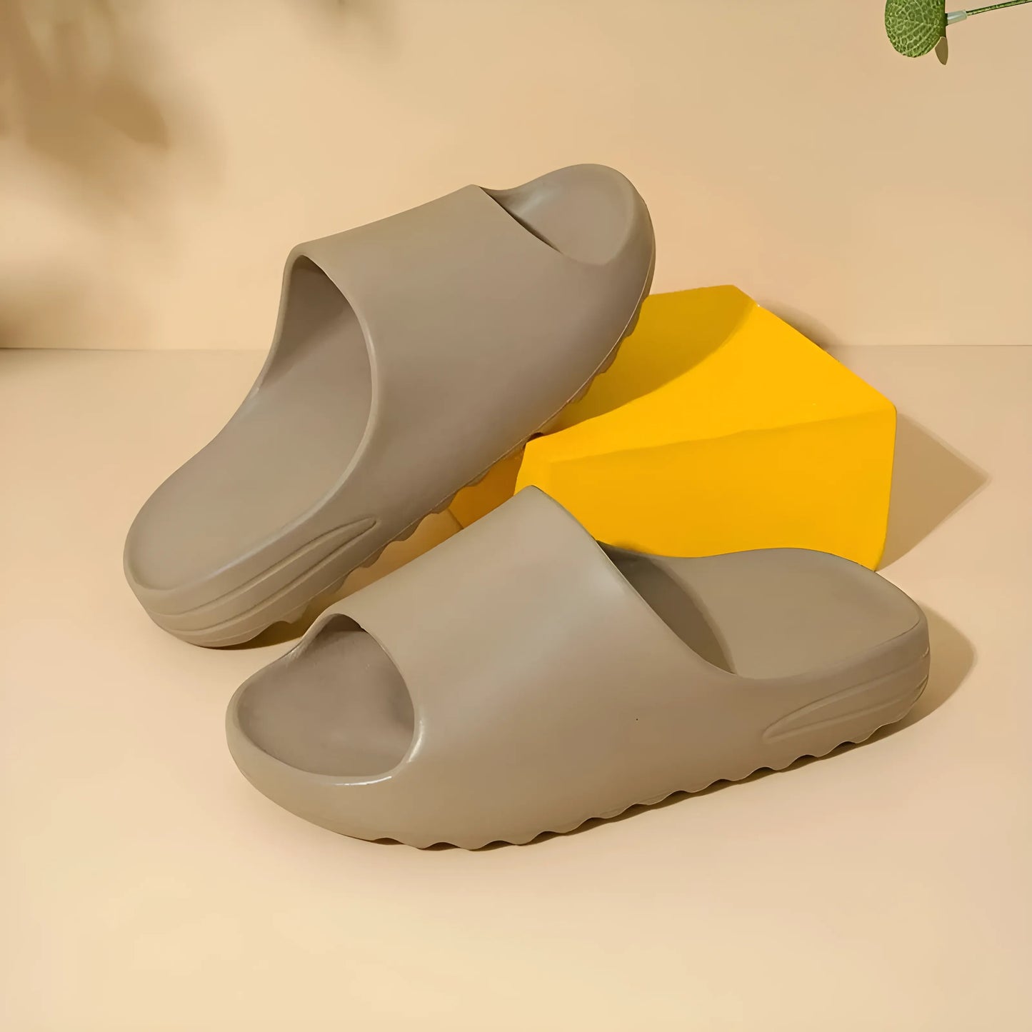 Brown Universal Home Slippers with Thick Sole