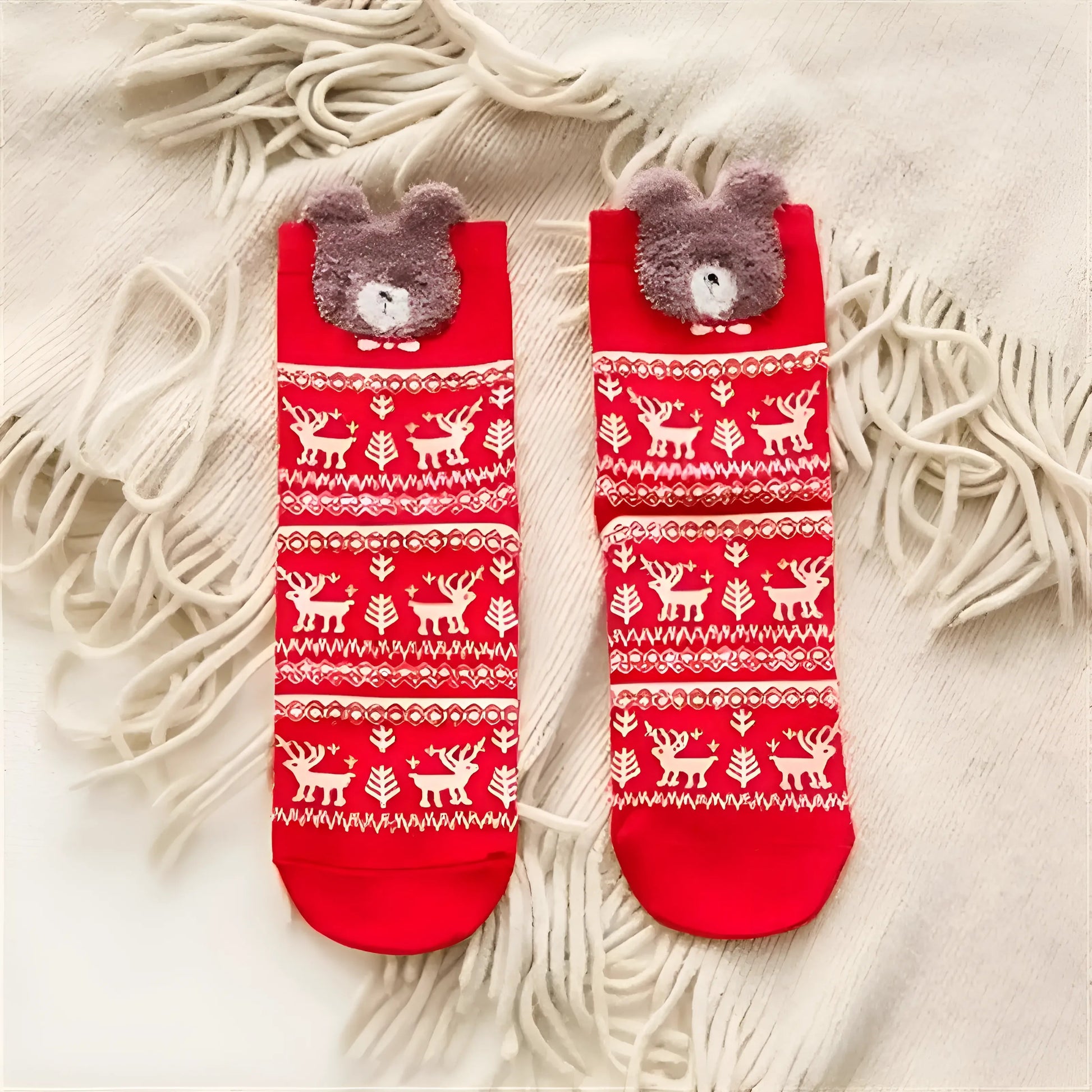 Brown Women's Christmas Socks