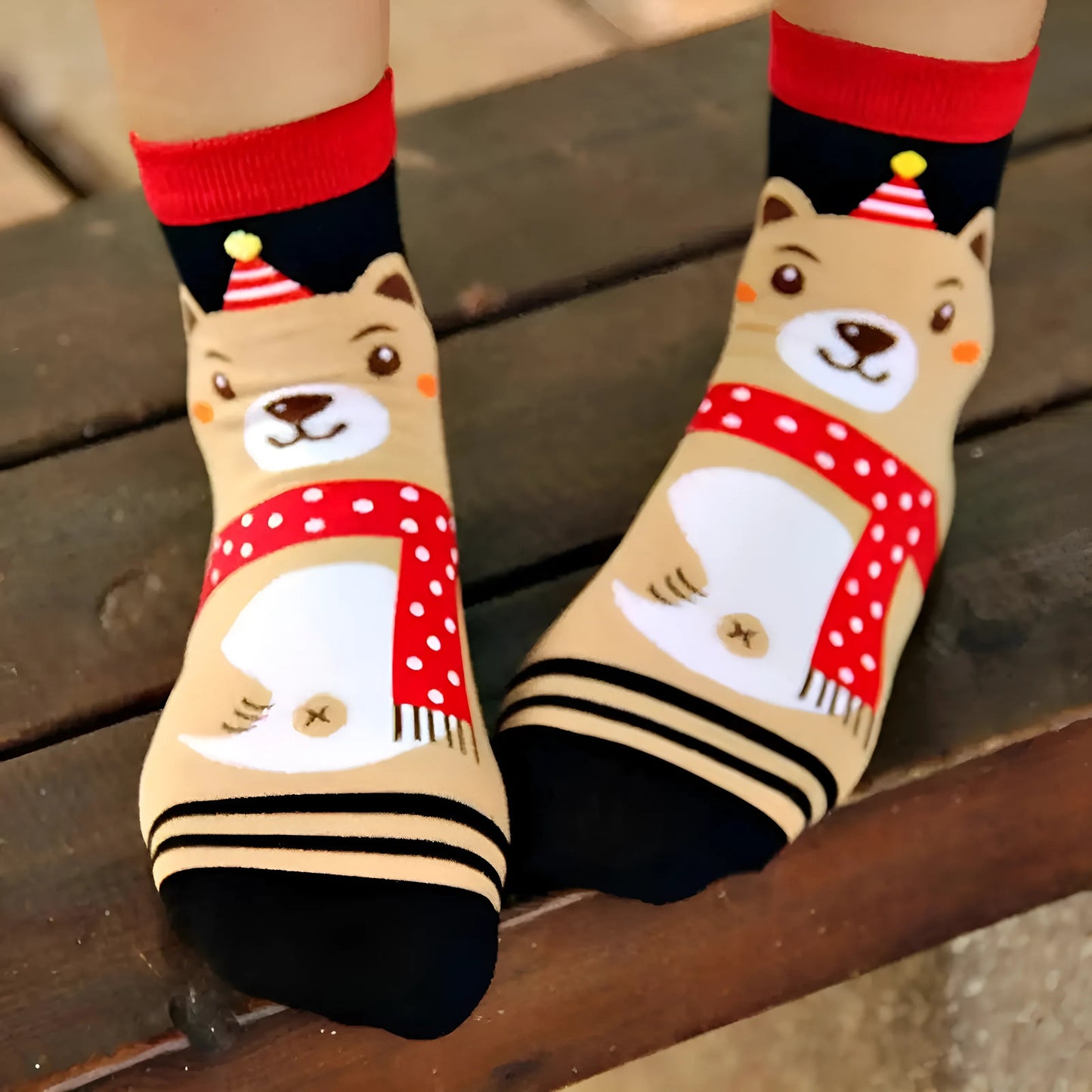 Brown Women's Holiday Socks