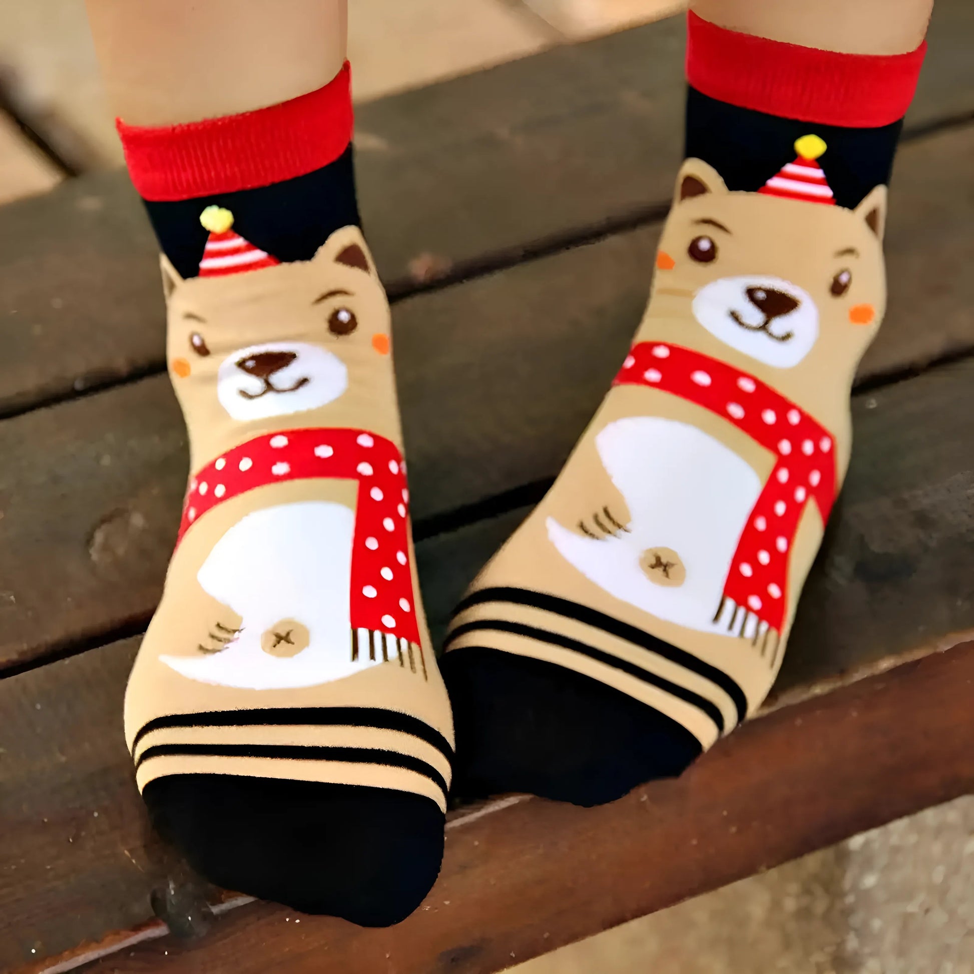 Brown Women's Holiday Socks