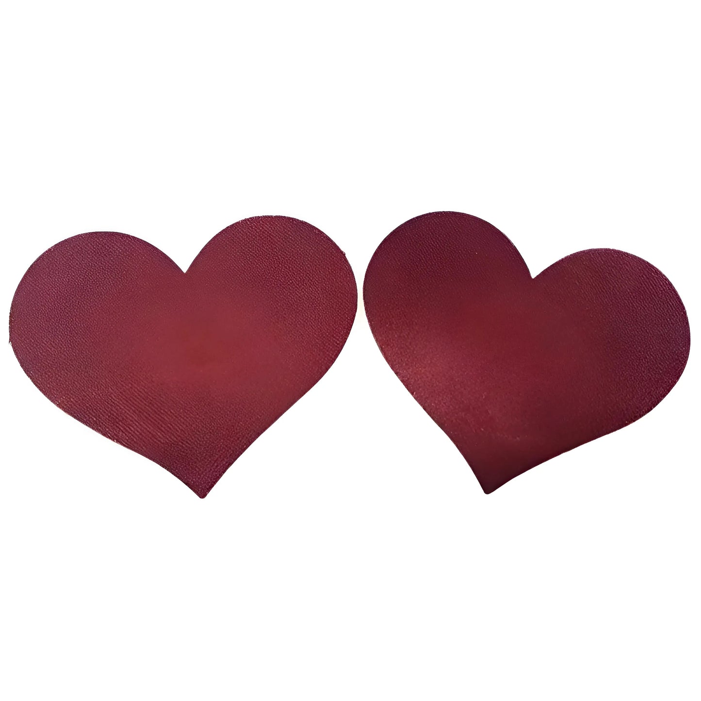 Burgundy Heart-Shaped Fabric Nipple Covers