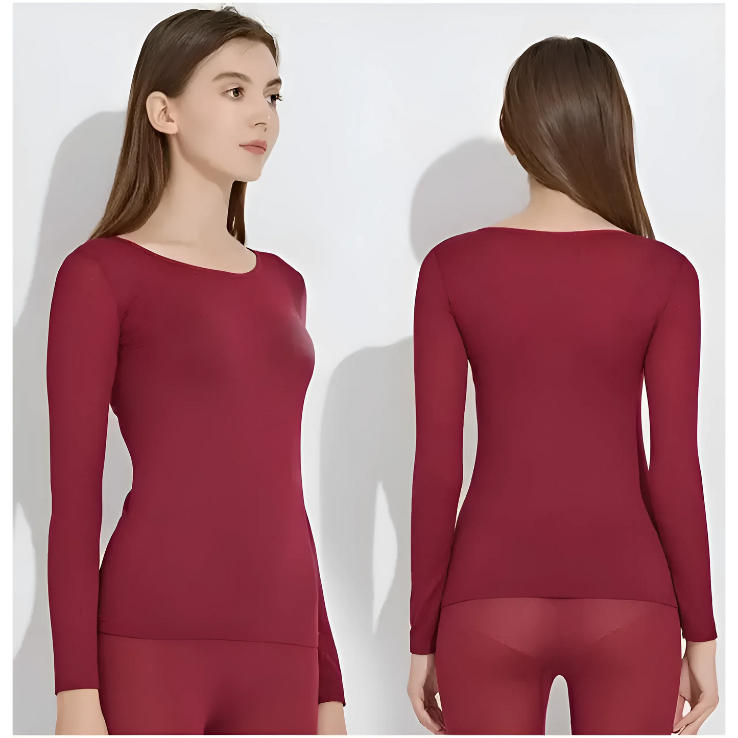 Burgundy Sheer Thermal Lingerie