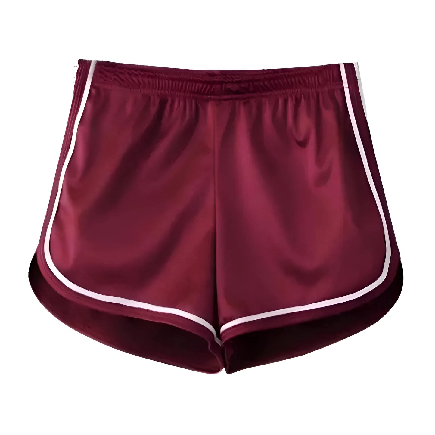 Burgundy Shimmering Sports Shorts