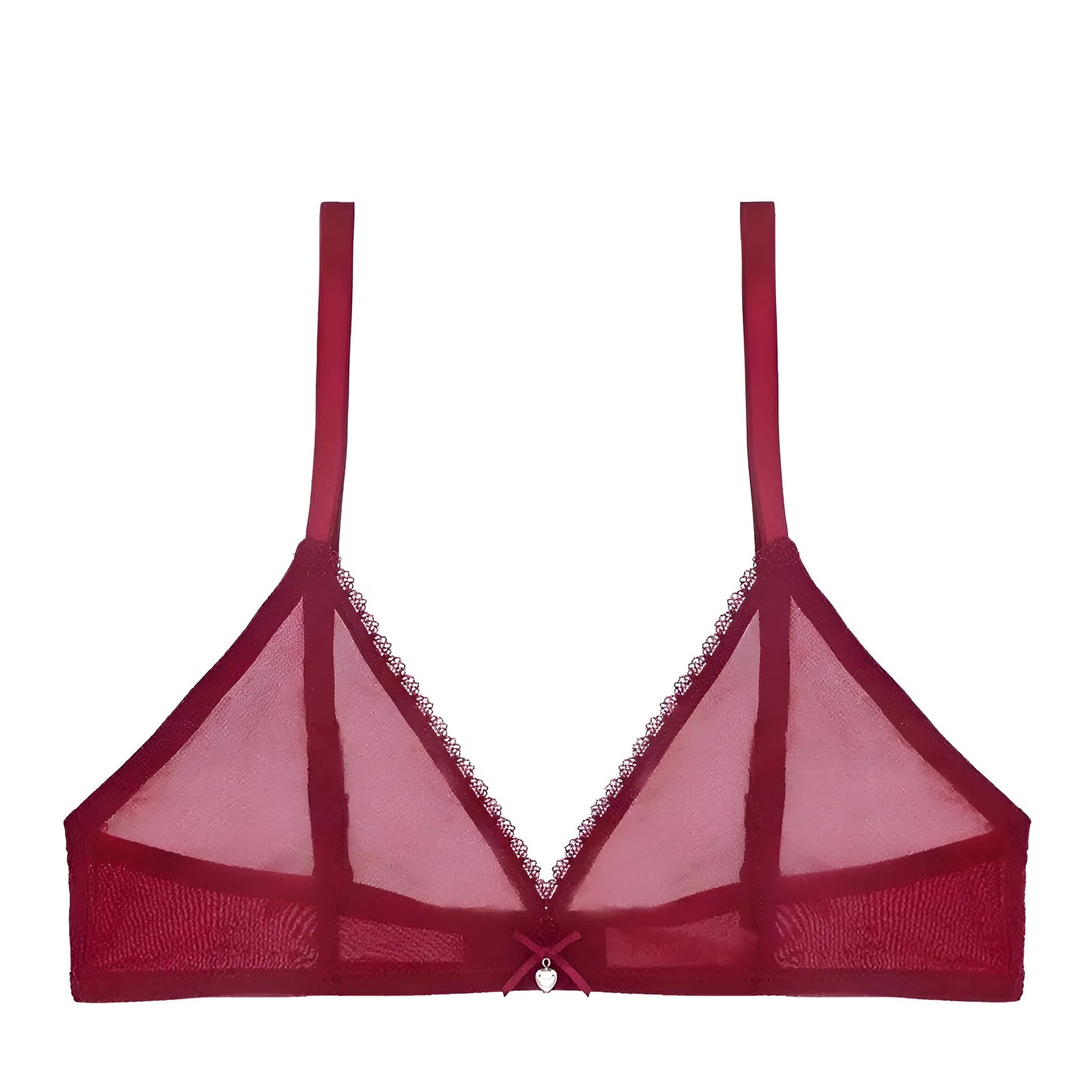 Burgundy Transparent Bralette Bra