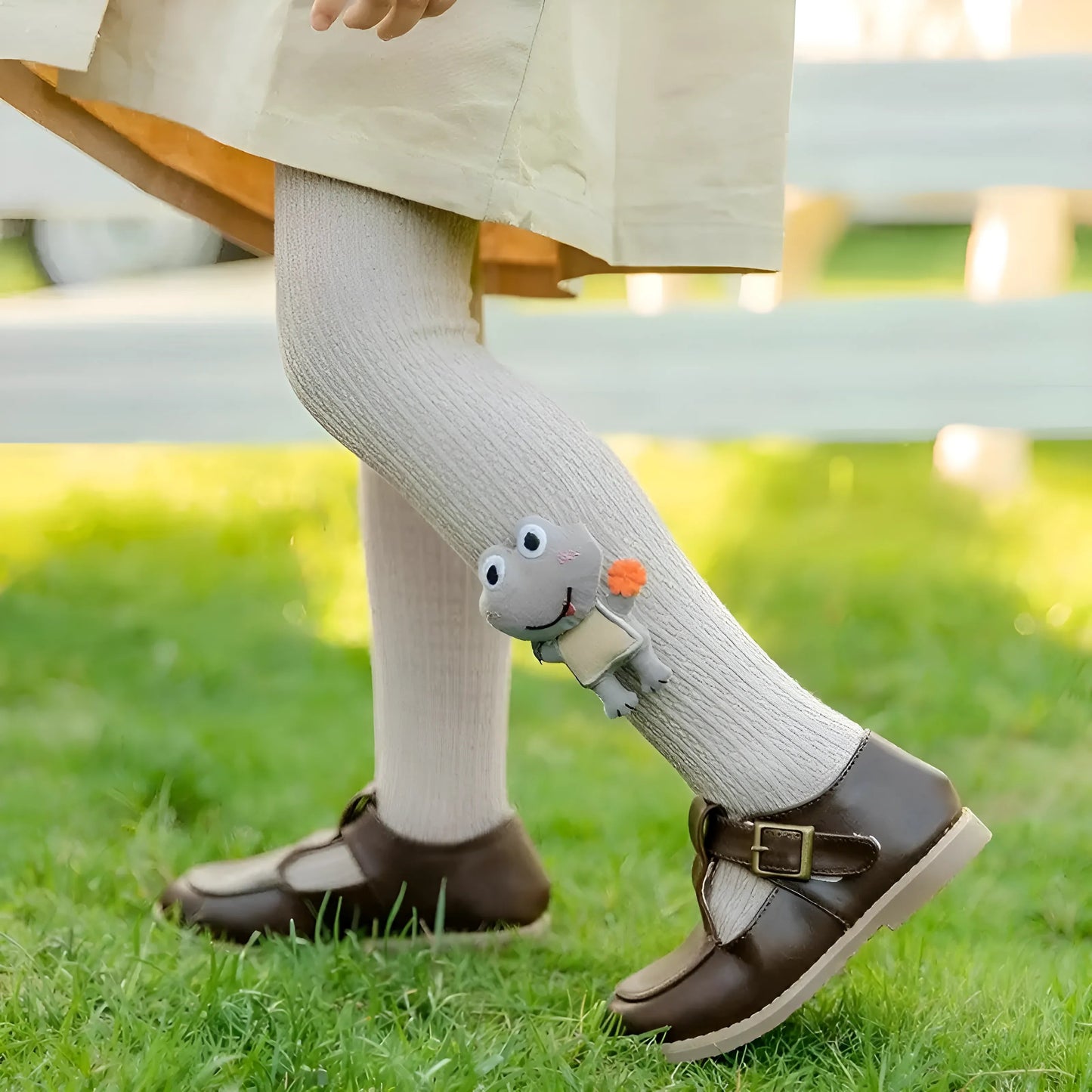 Children's Tights with Frog Design