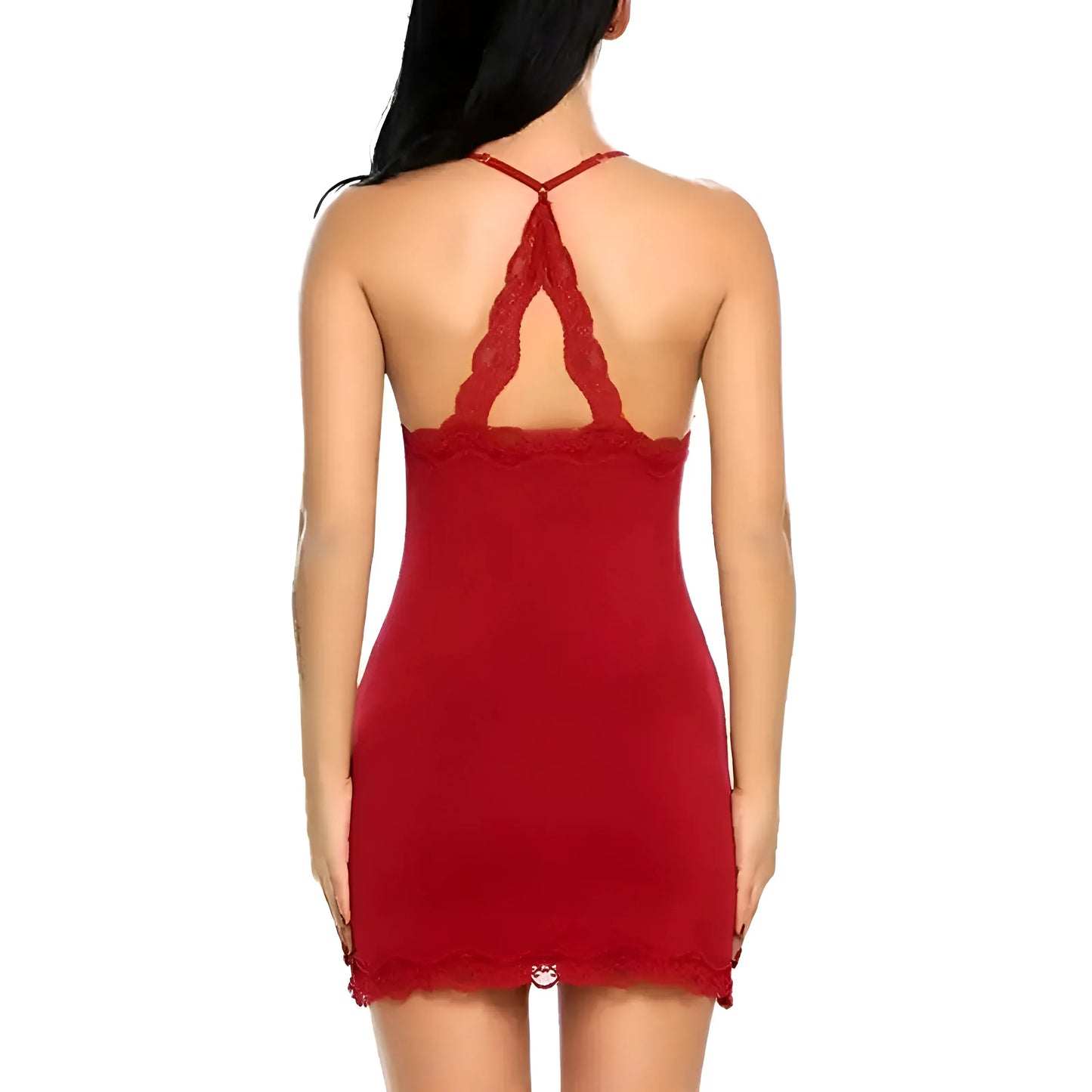 Classic Nightdress with Decorative Lace Back