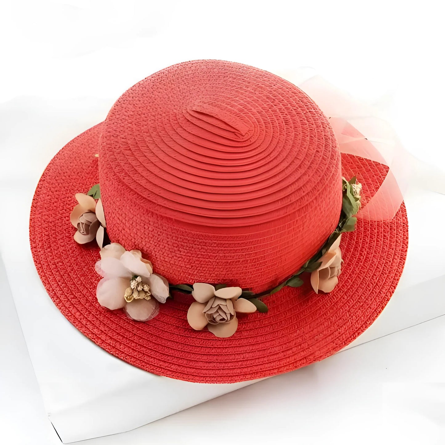 Coral Floral Beach Hat