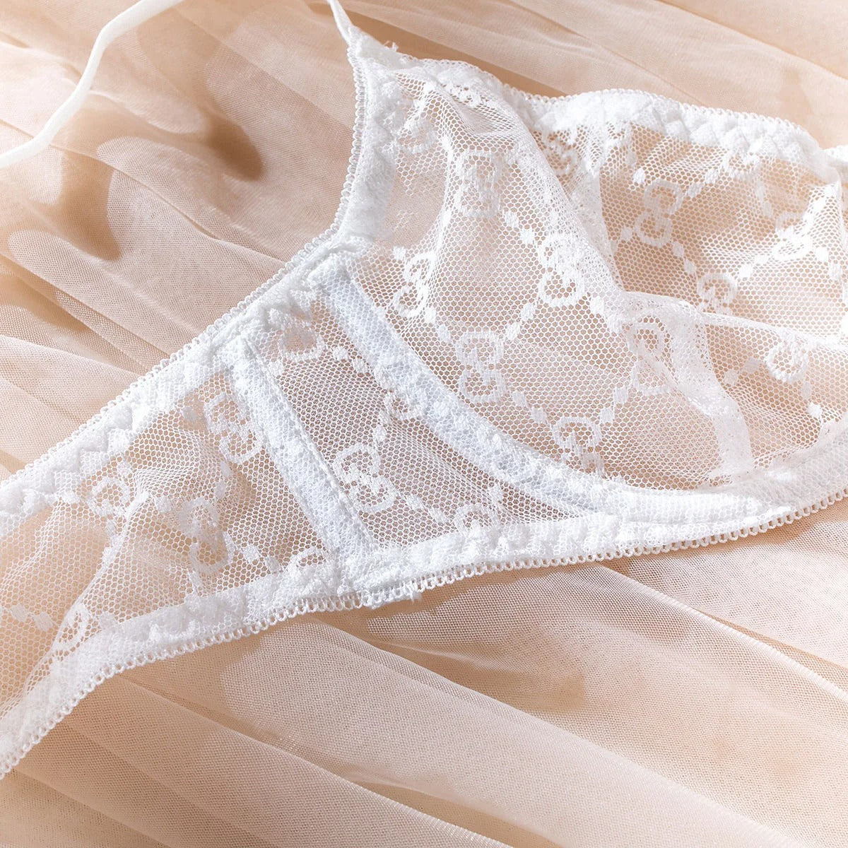 A set of lingerie with delicate mesh.