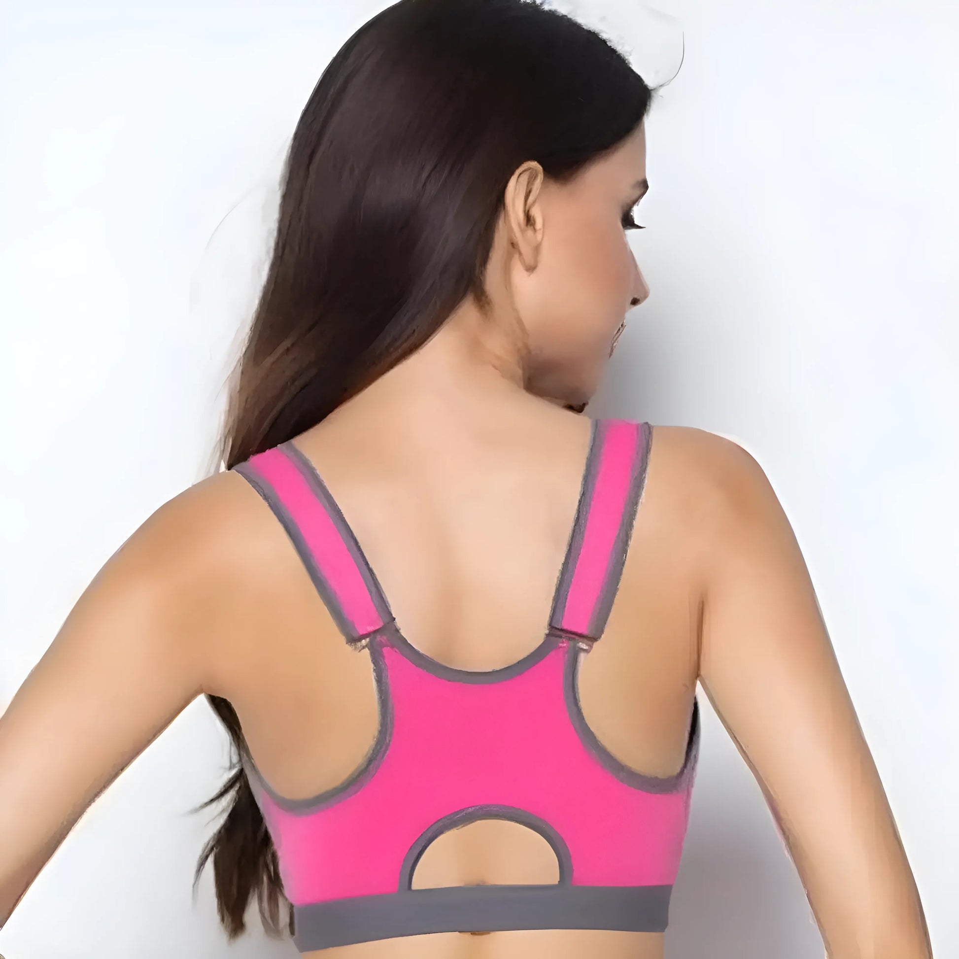 Double Sports Bra with Zip