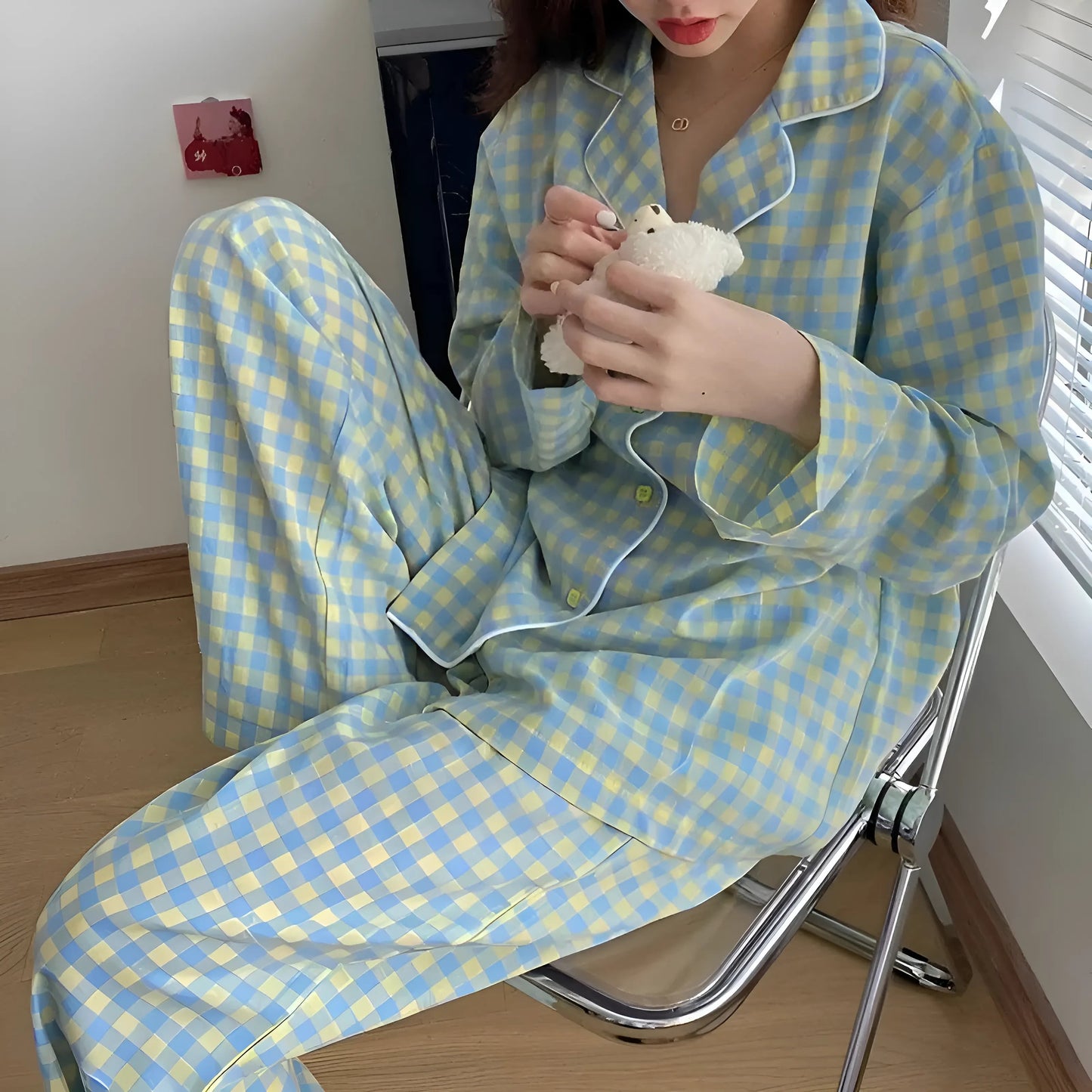 Green Checked Women's Pyjamas