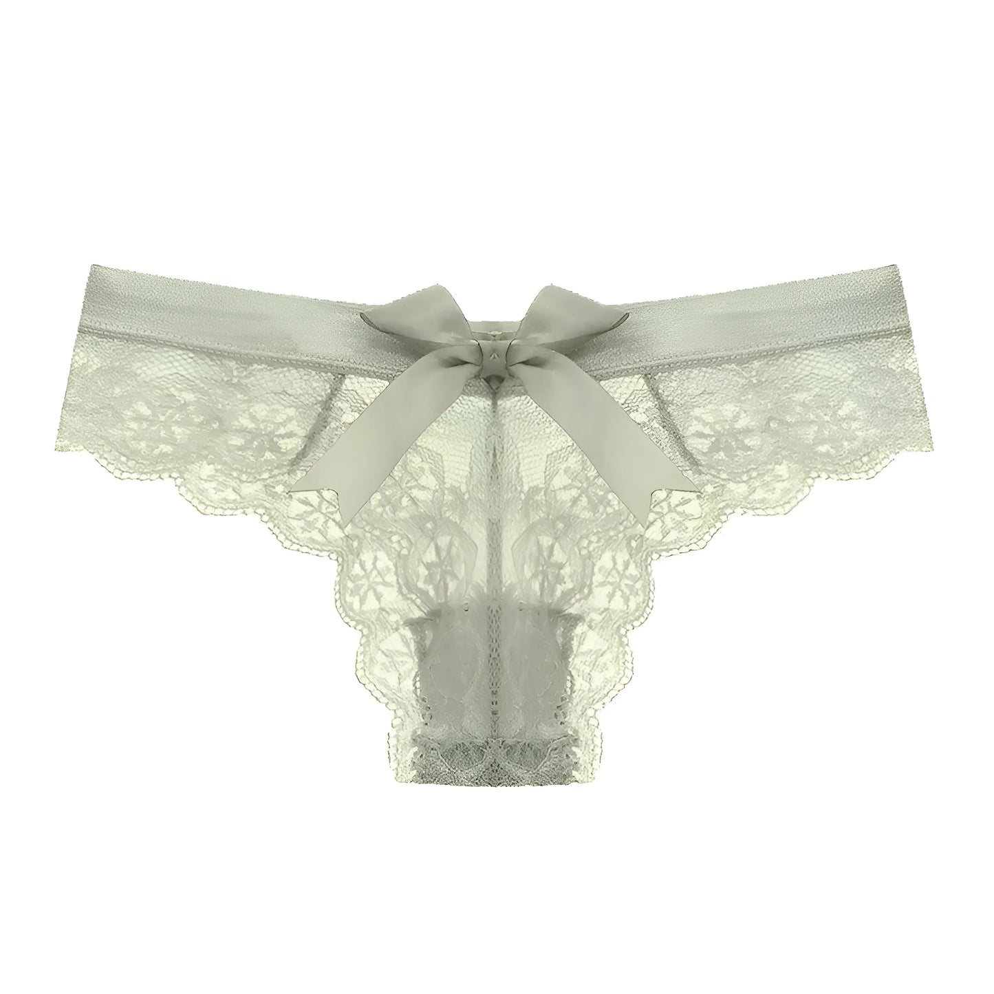 Green Lace Knickers with Bow Detail at the Back