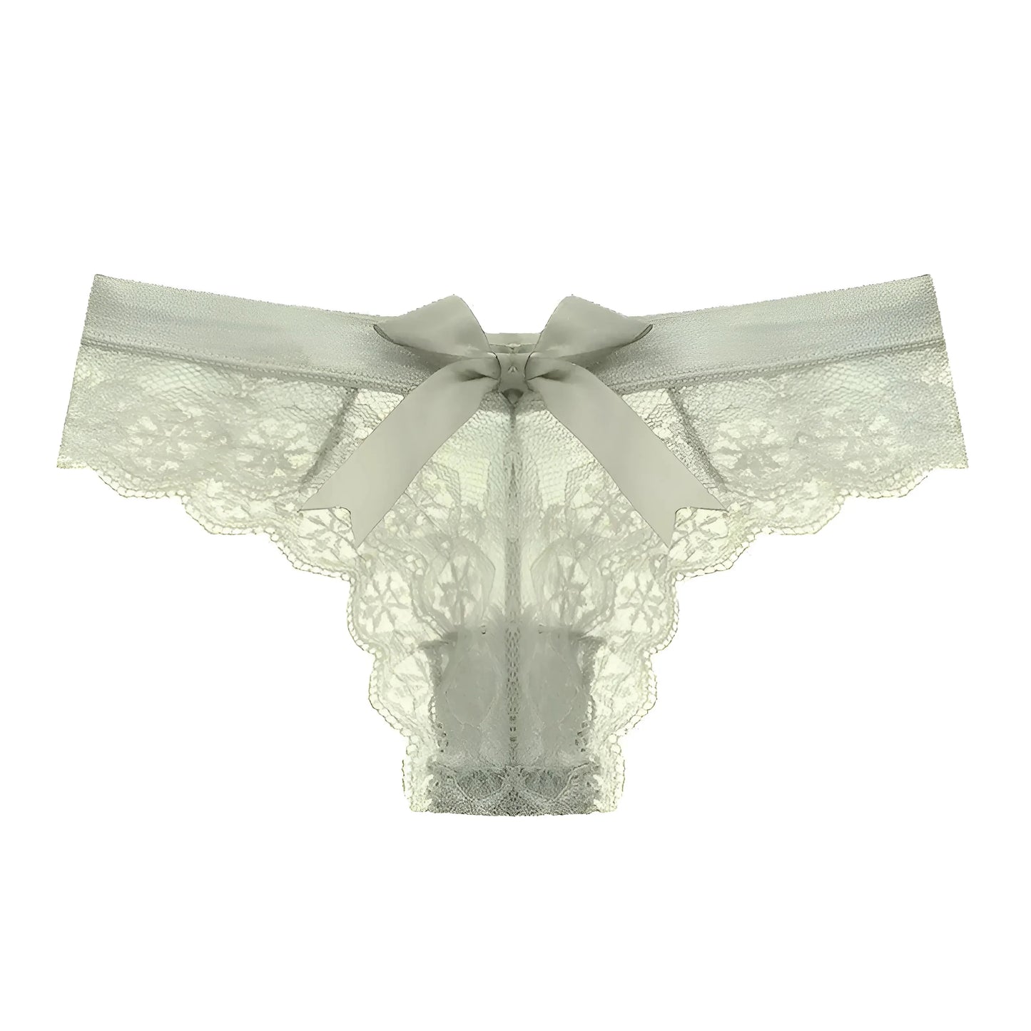 Green Lace Knickers with Bow Detail at the Back