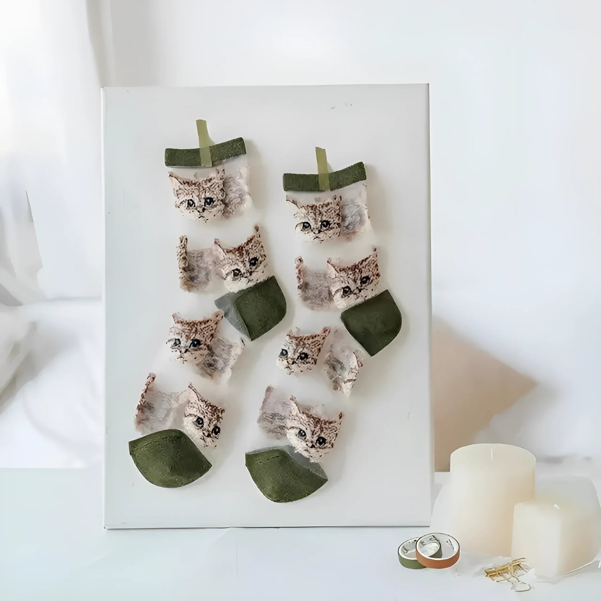 Green Long Transparent Cat Socks