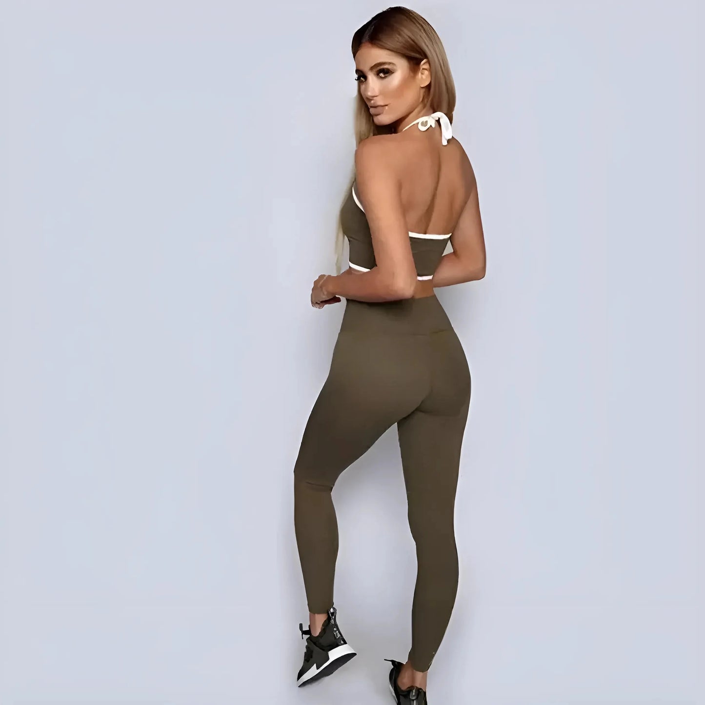 Green Sporty Set with Neck Tie