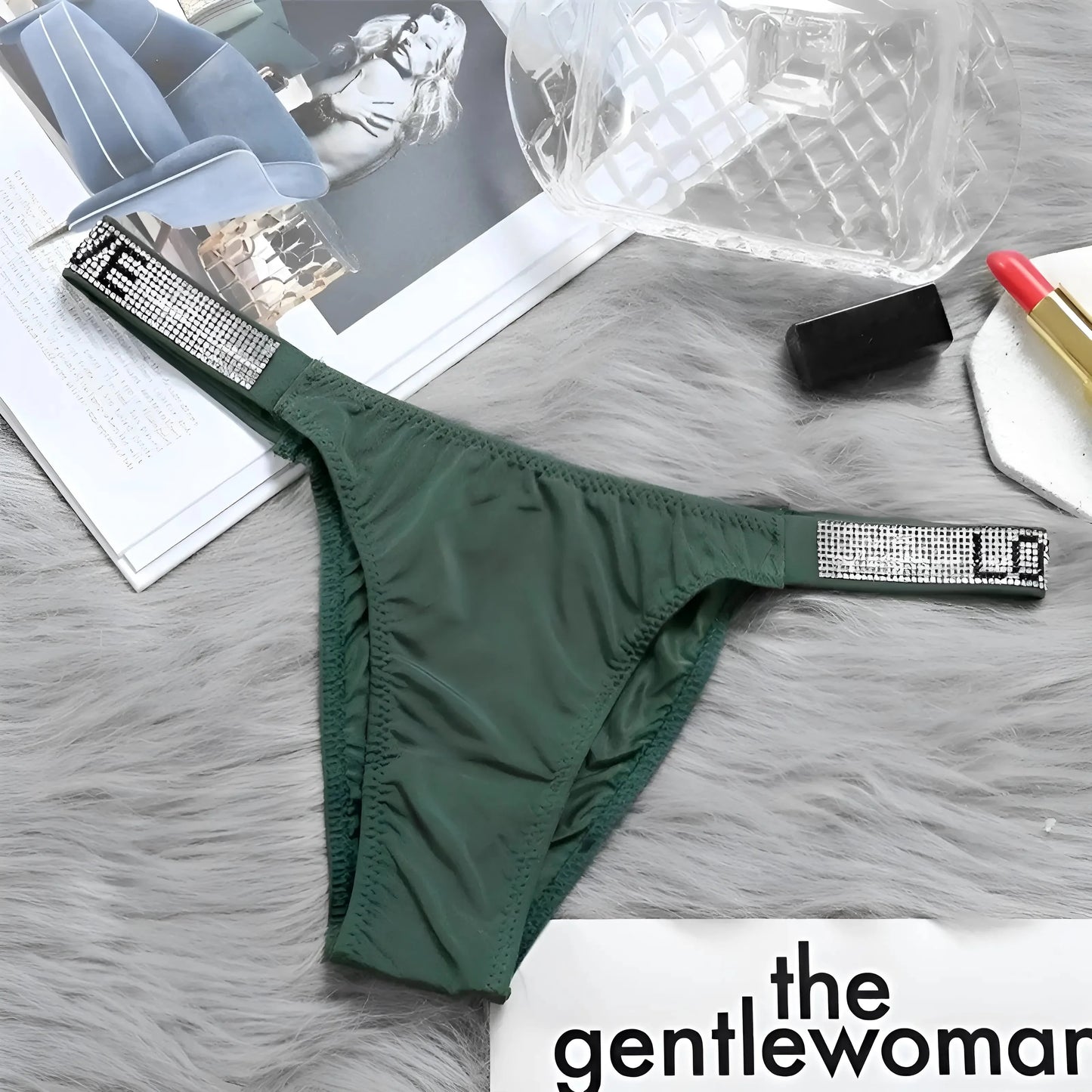 Green Women's LOVE Thong