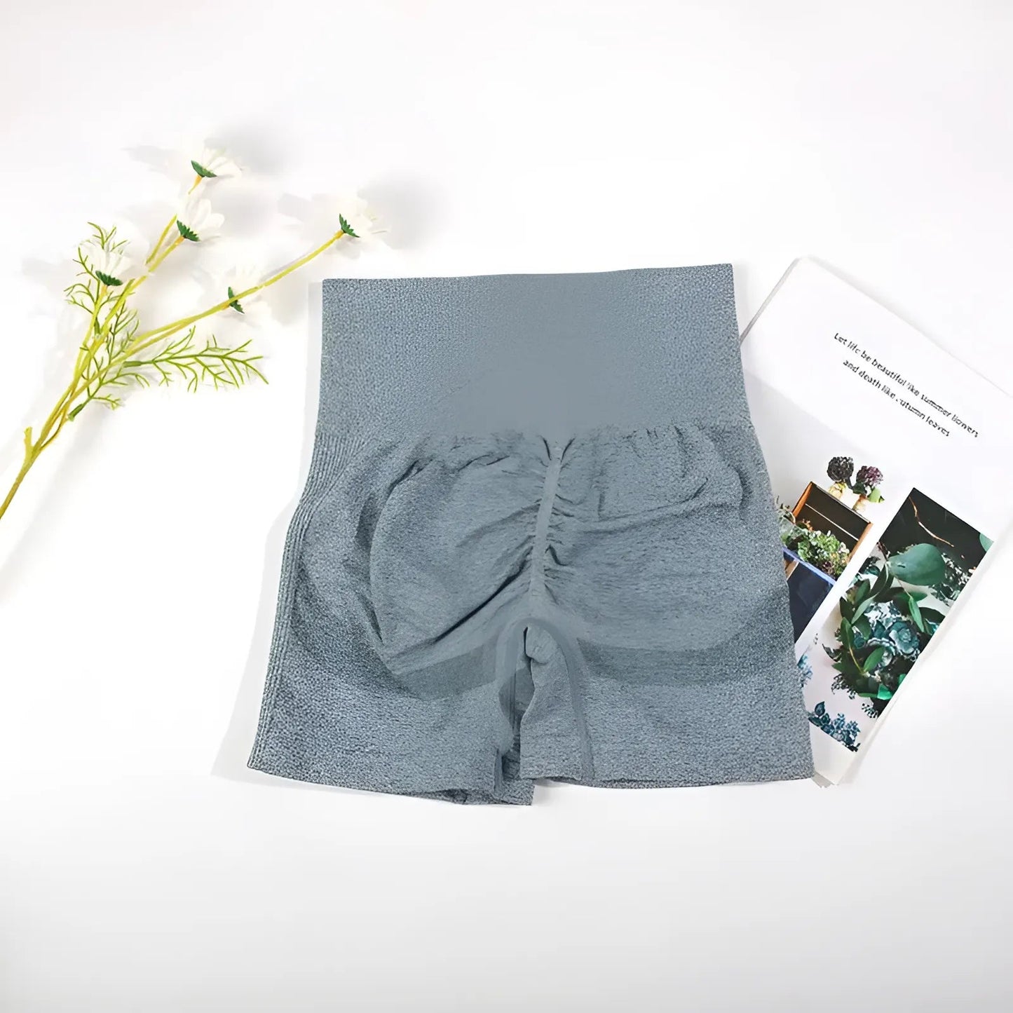 Grey High-Waisted Sports Shorts