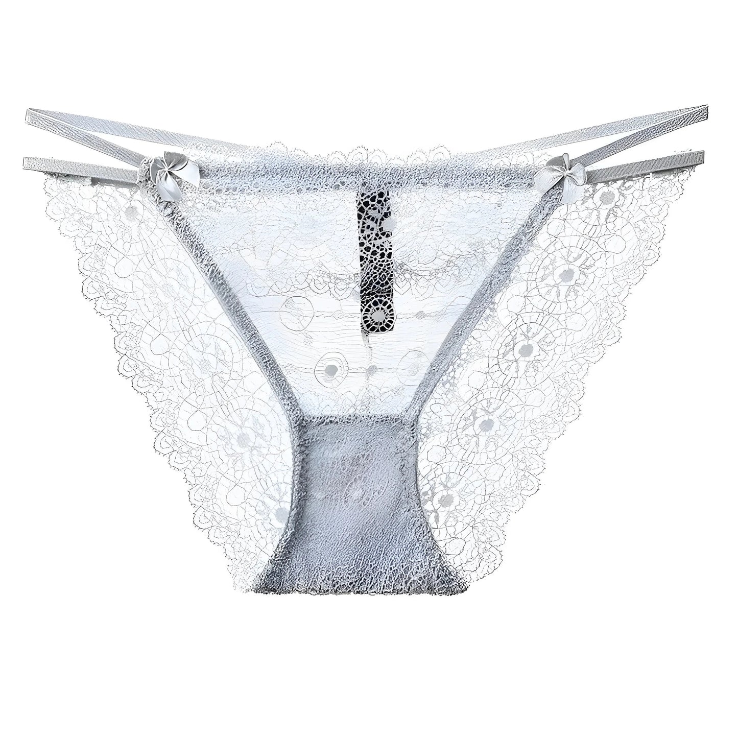 Grey Lace Briefs with Straps