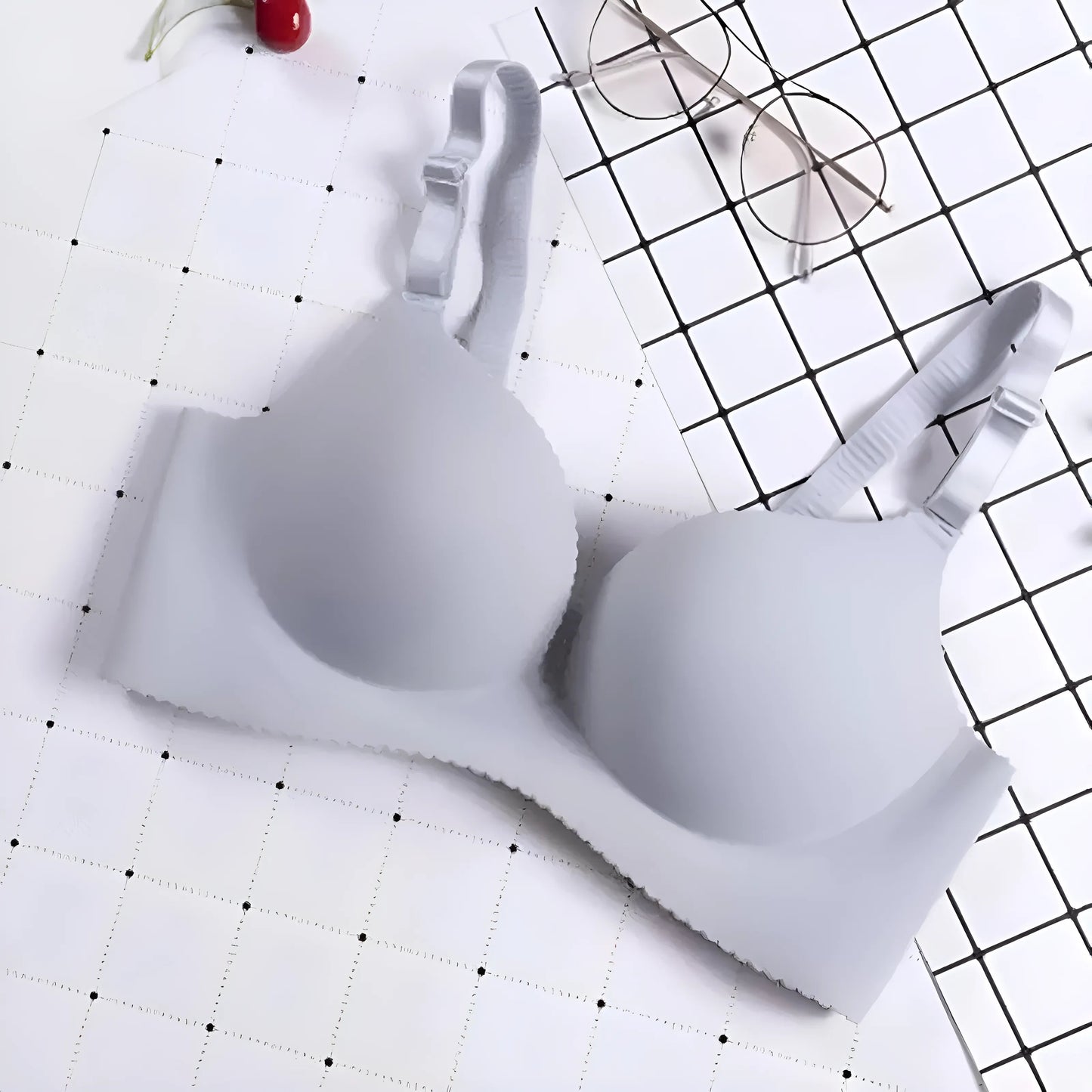 Grey Seamless Push-Up Bra