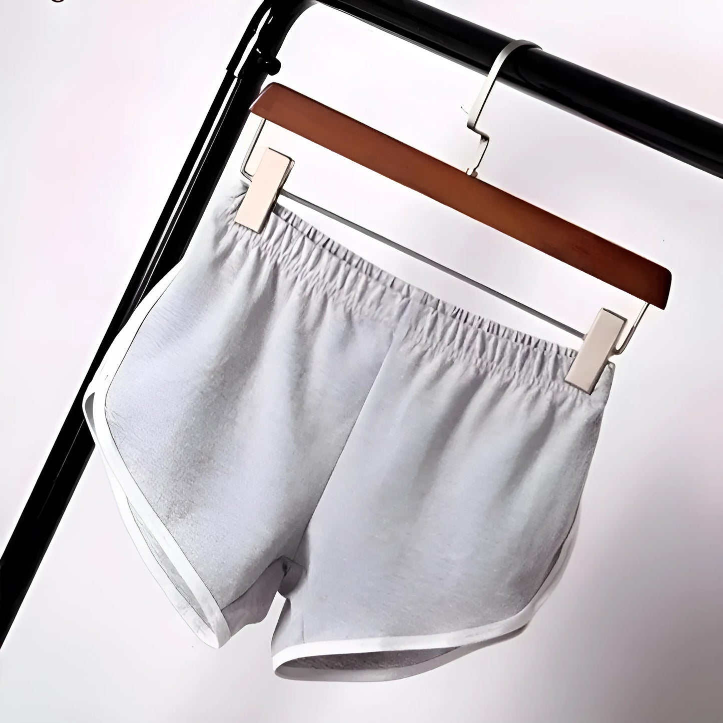 Grey Sport Shorts with White Trim