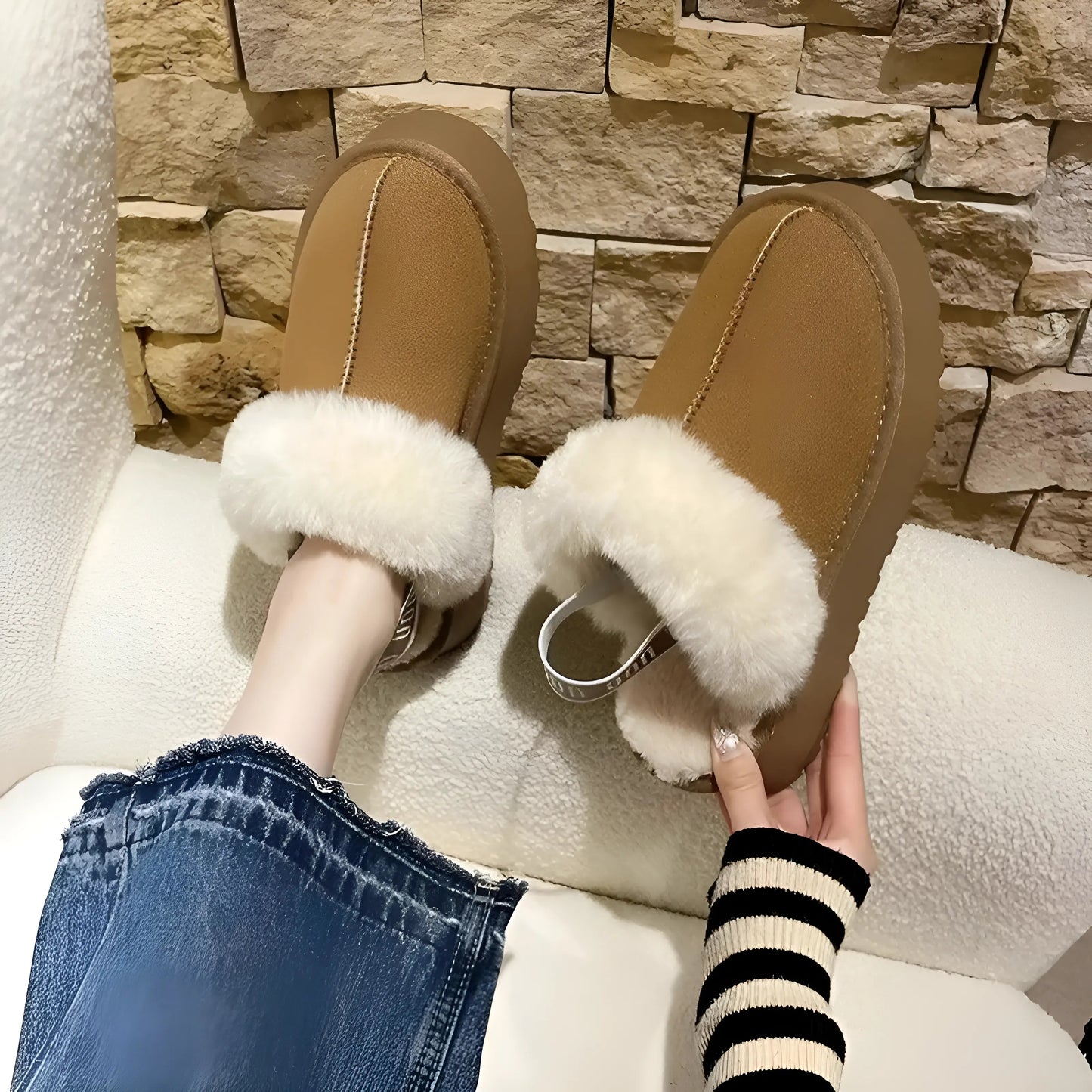 Insulated Home Slippers with Platform Sole