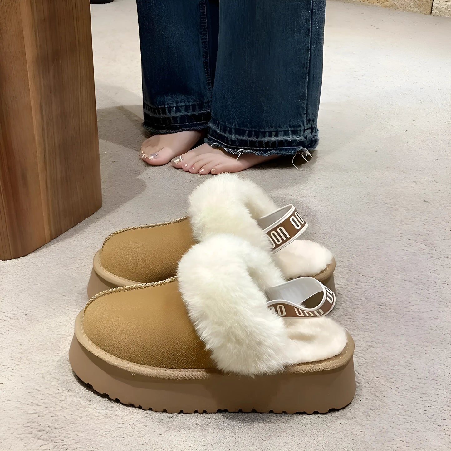 Insulated Home Slippers with Platform Sole