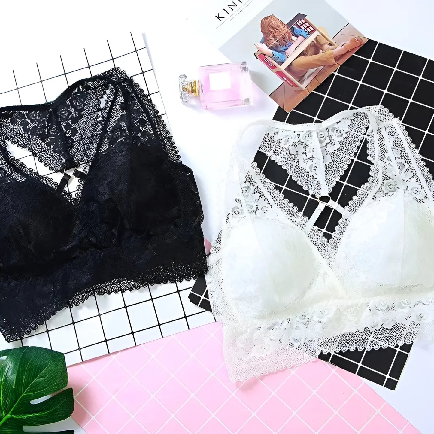 Lace Bralette with Decorative Back