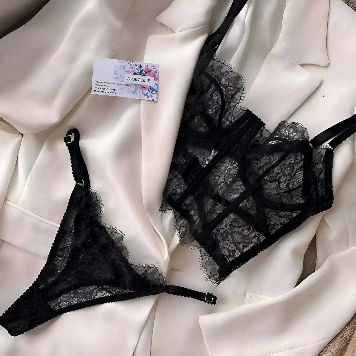 Lace Lingerie Set with Adjustable Straps