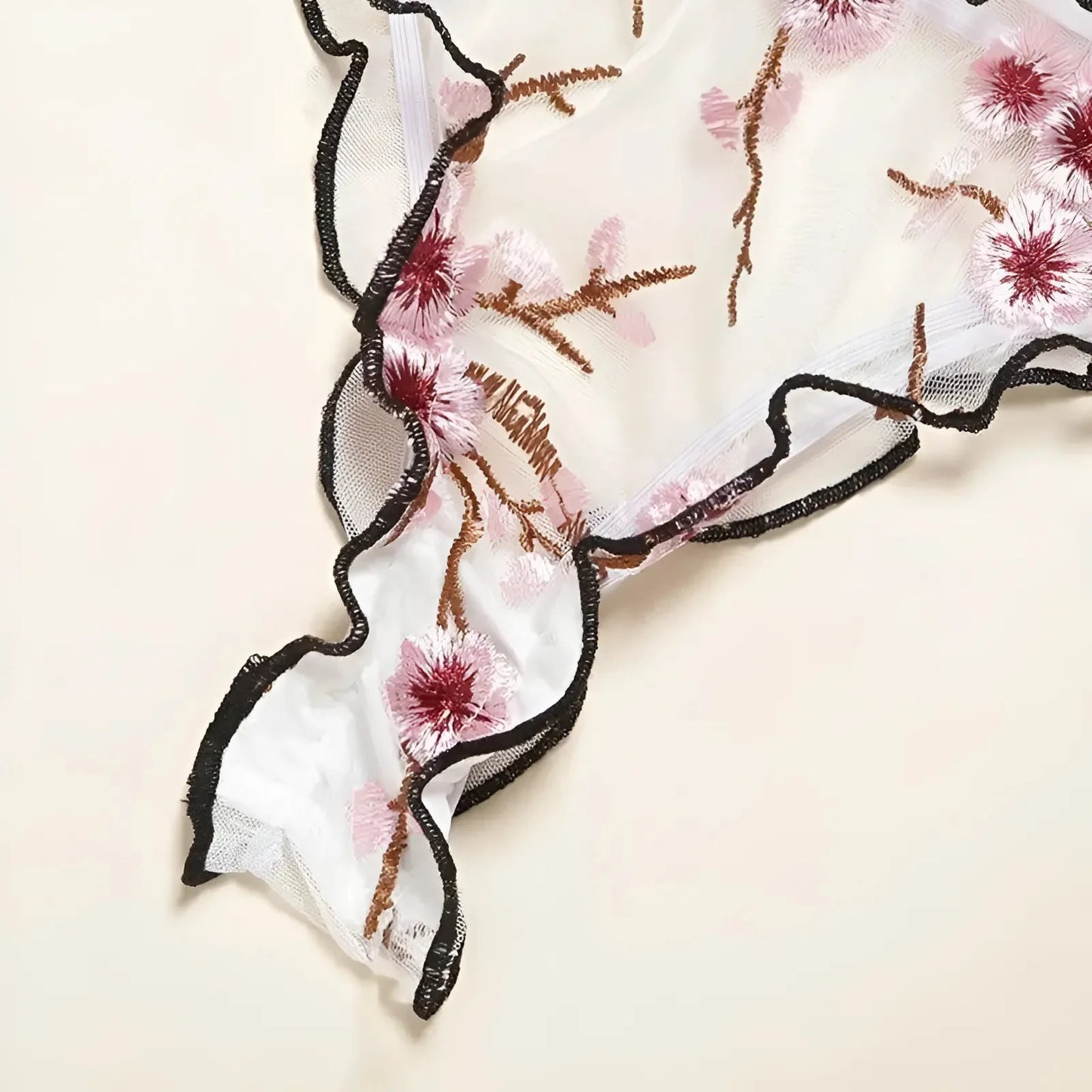 Lace Lingerie Set with Delicate Floral Design