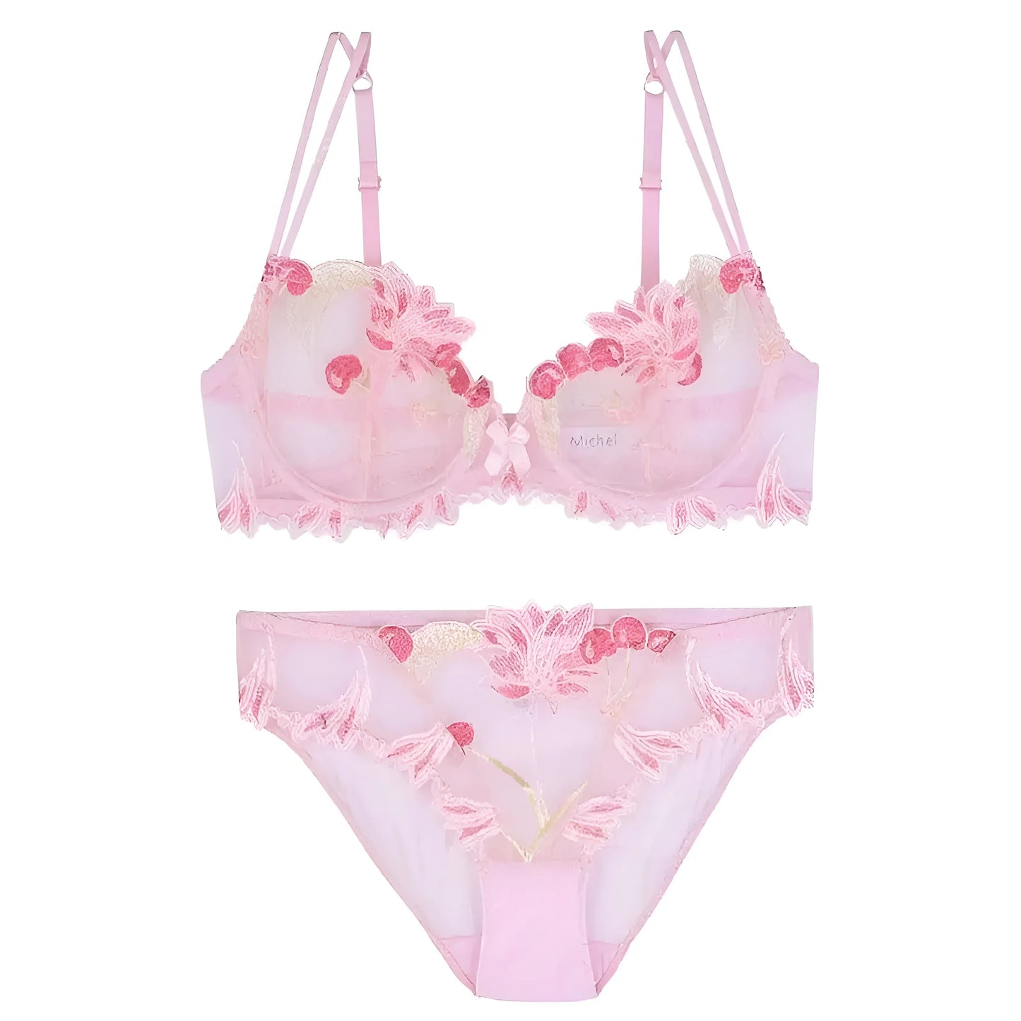 Lace Lingerie Set with Floral Design