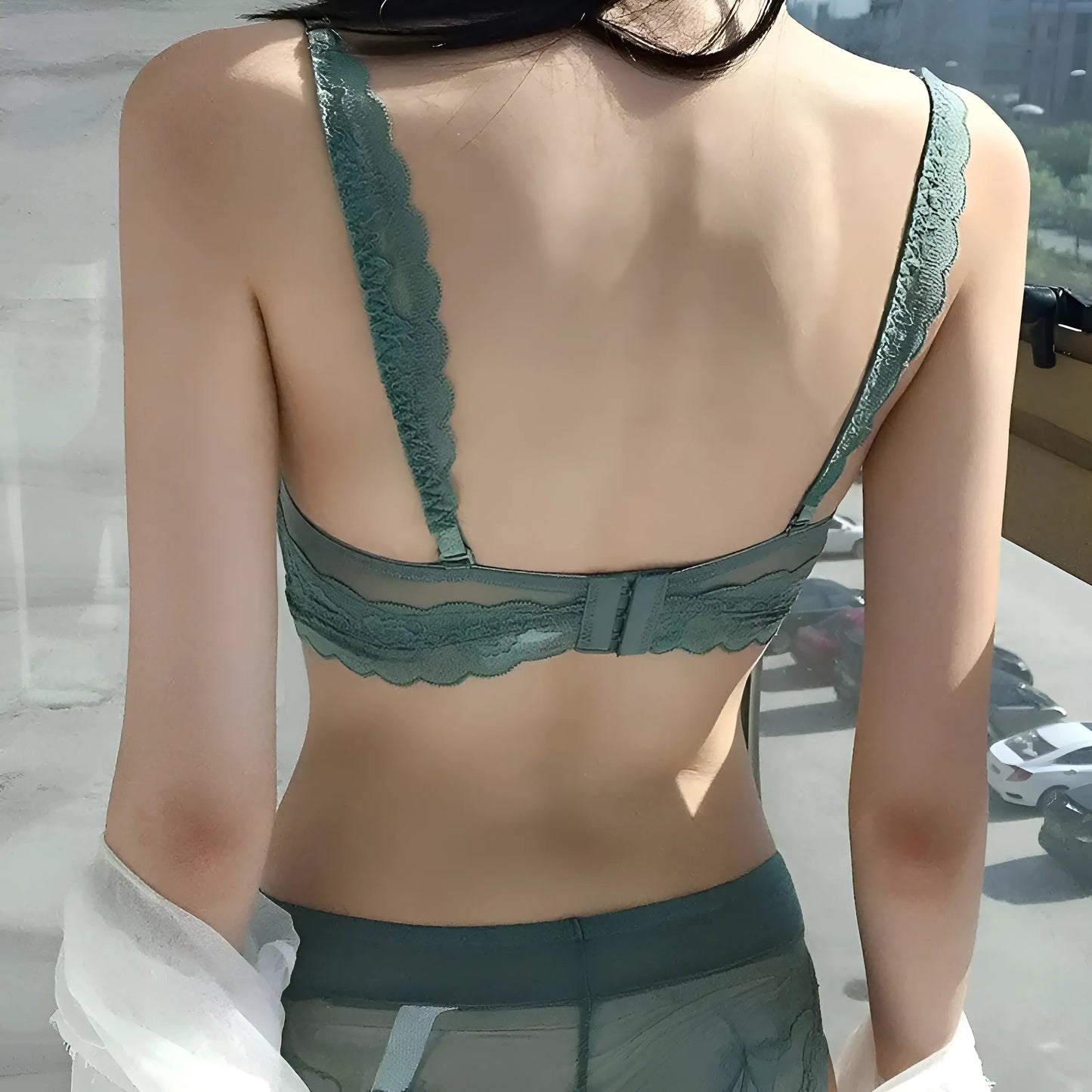 Lace Lingerie Set with Low-Cut Bra