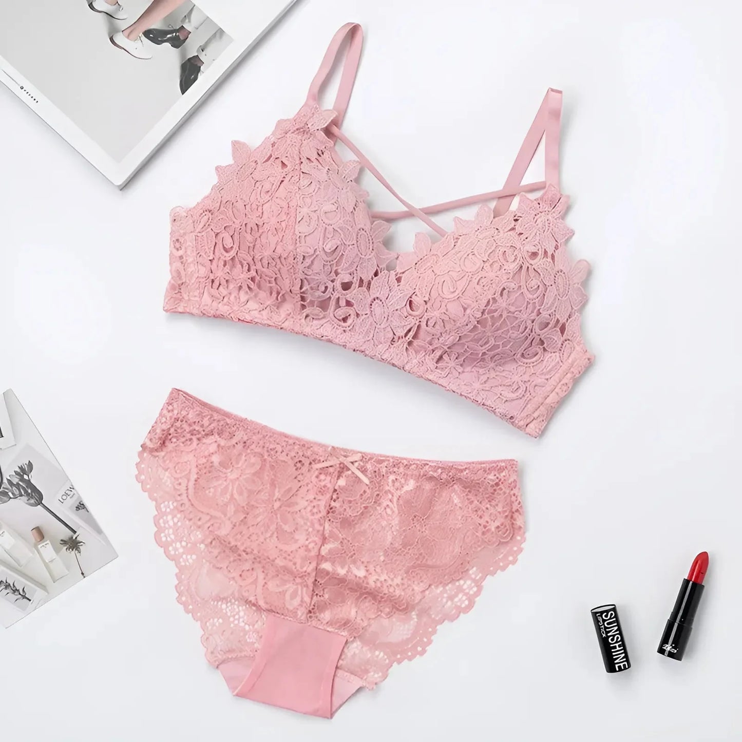 Lace Lingerie Set with Straps