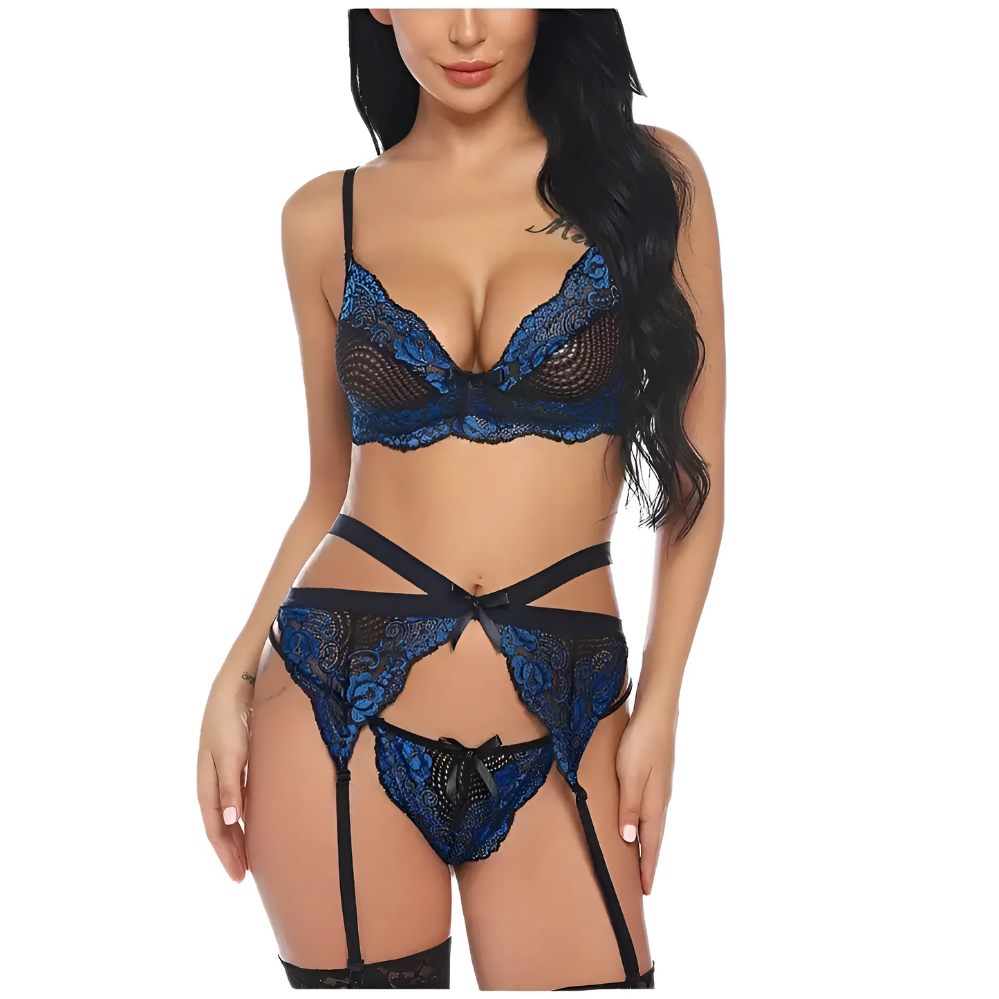 Lace Lingerie Set with Suspender Belt