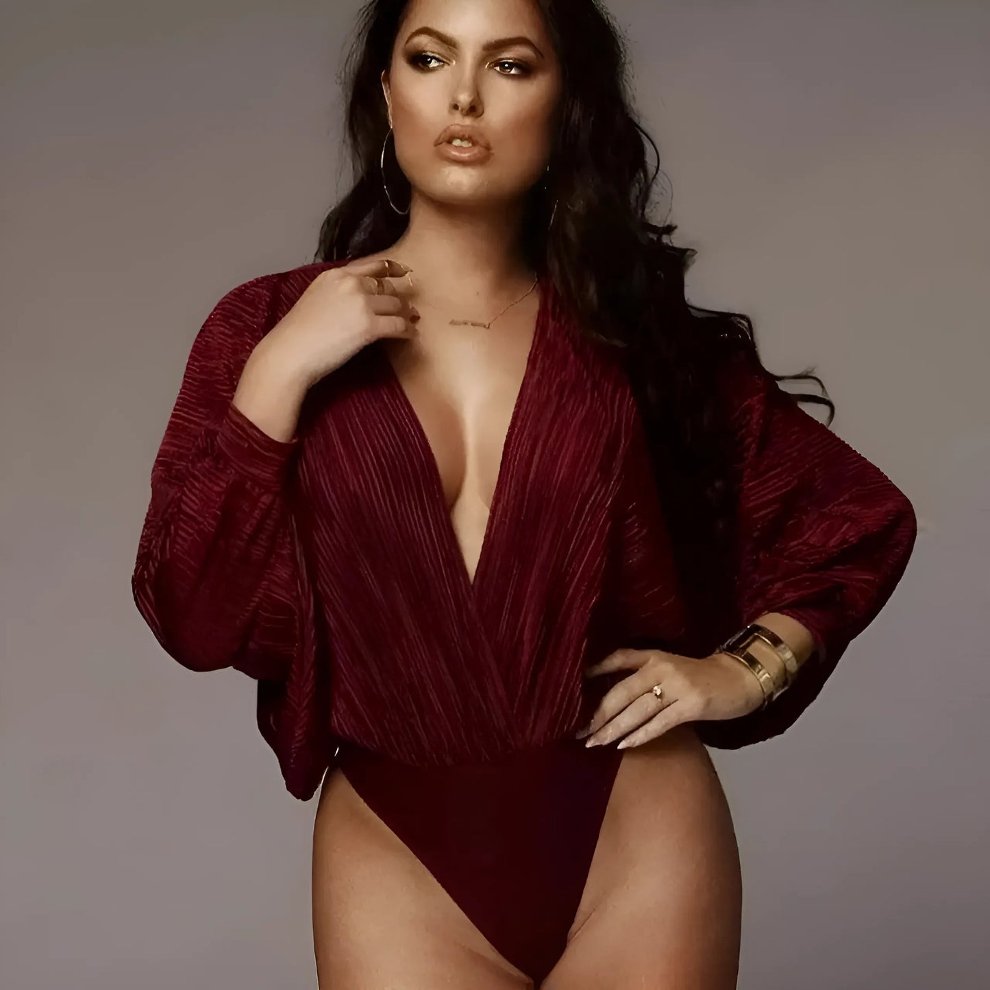 Lace Pleated Bodysuit