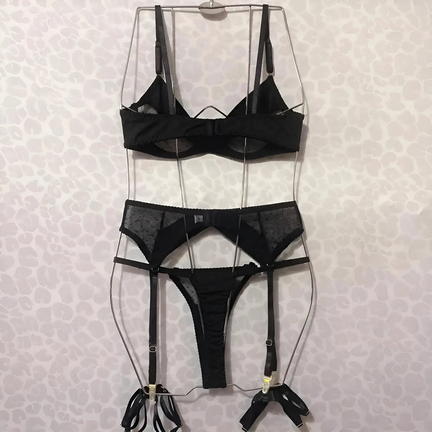 Lace Polka Dot Lingerie Set