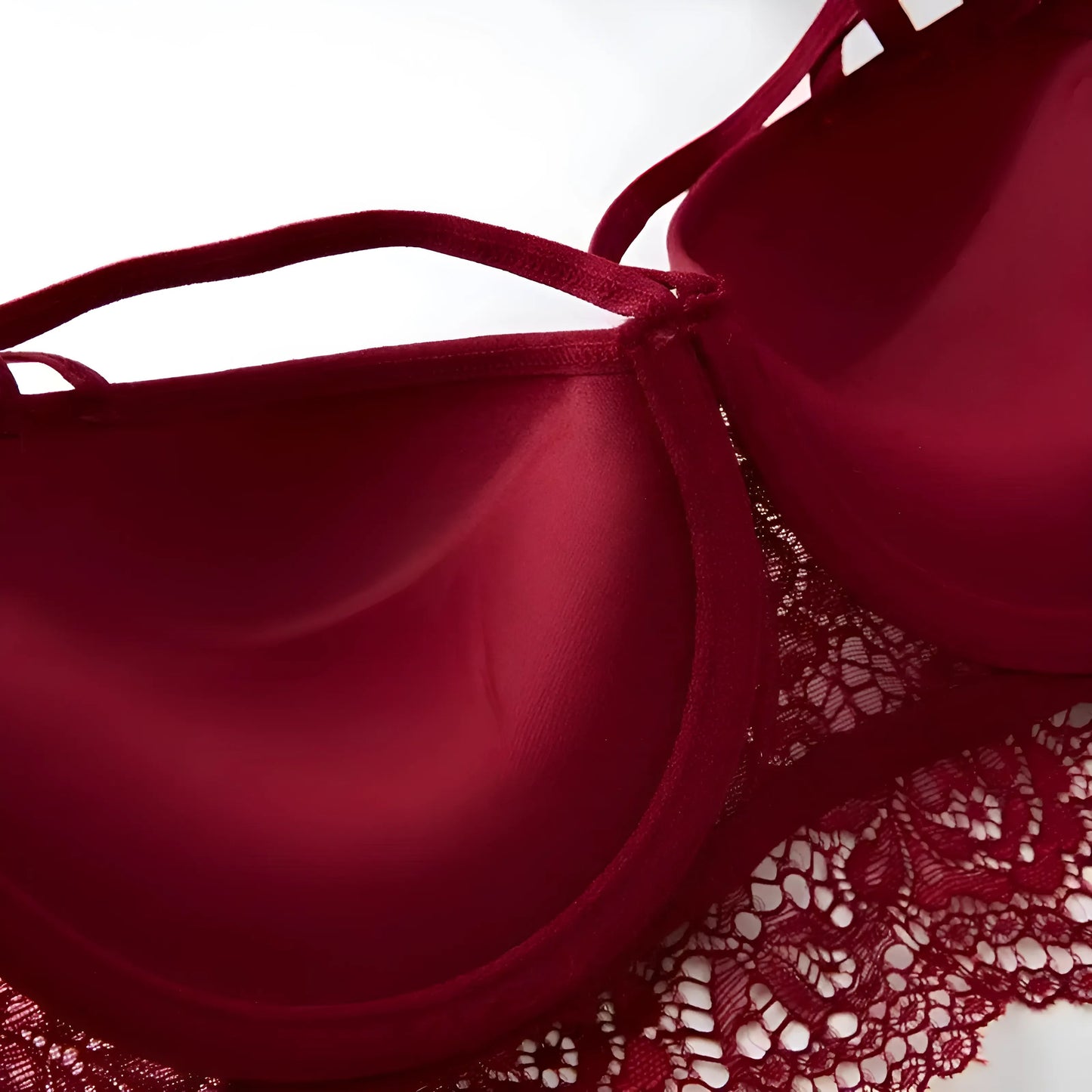 Lace Push-Up Bra with Decorative Straps