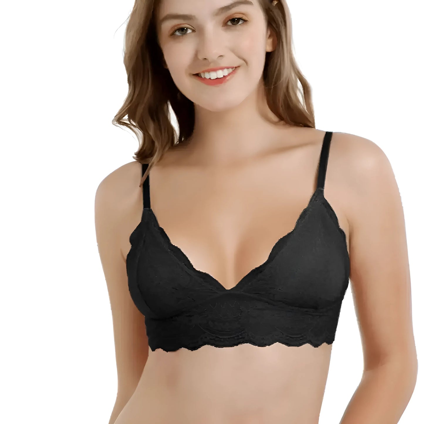 Lace Triangle Bralette with Low Rise