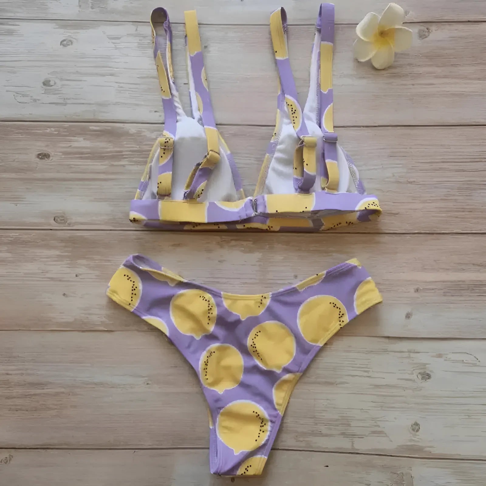 Lemon Print Two-Piece Swimsuit