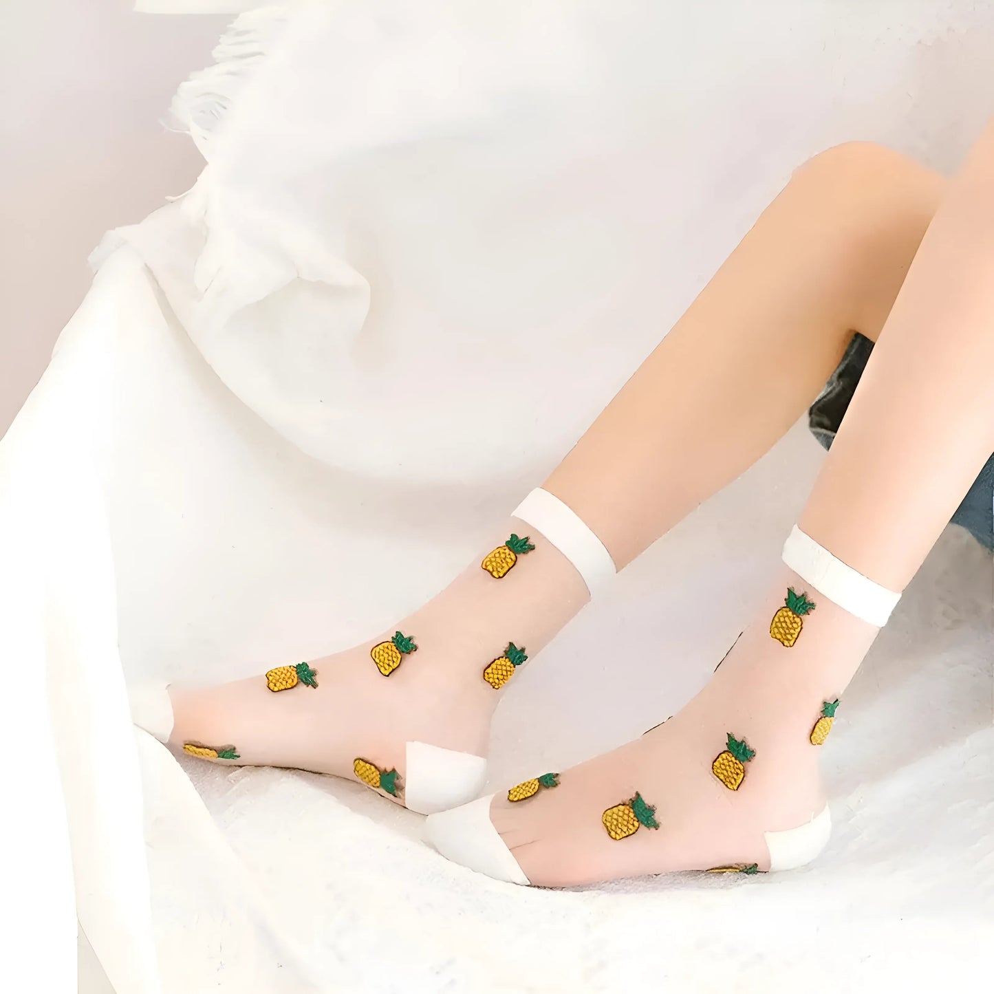 Long Transparent Fruit Socks