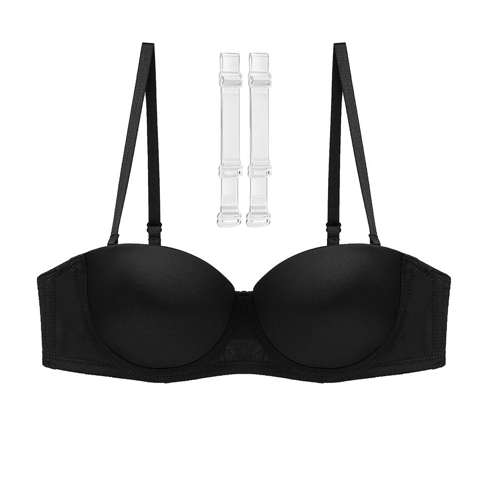 Bra with adjustable and detachable straps